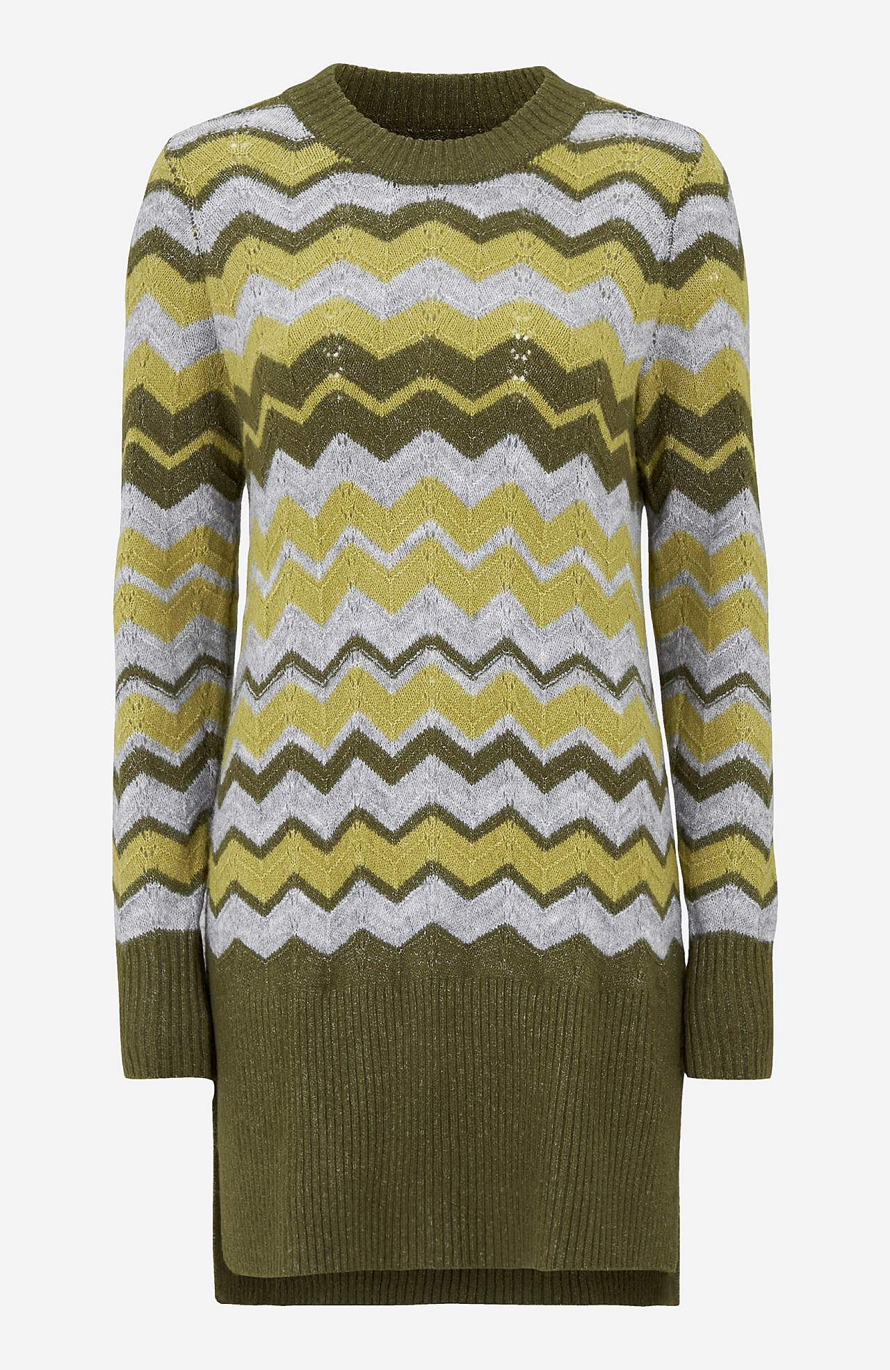 Dzianinowy sweter z wzorem zygzak Agata