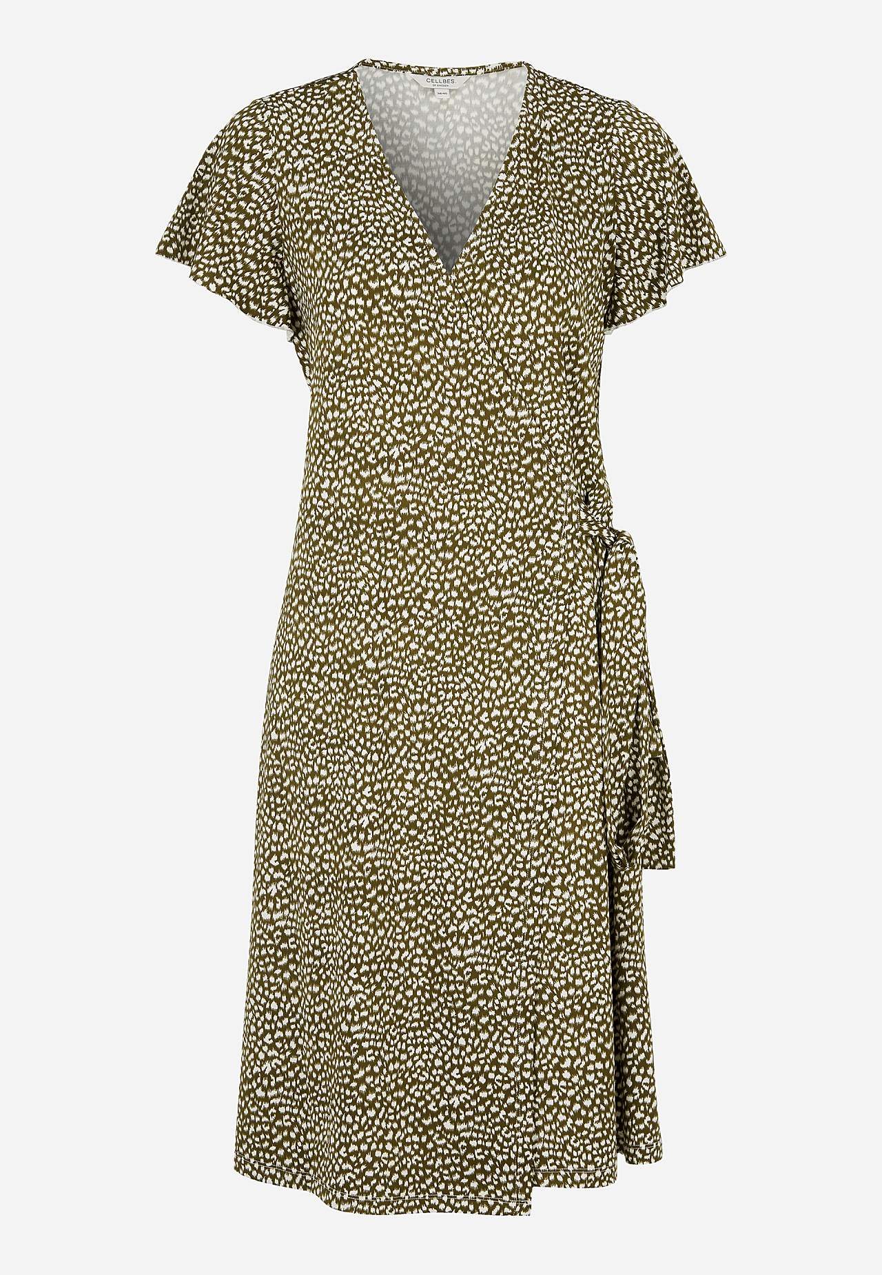 Wzorzysta sukienka z kopertowym przodem z dżerseju Ali