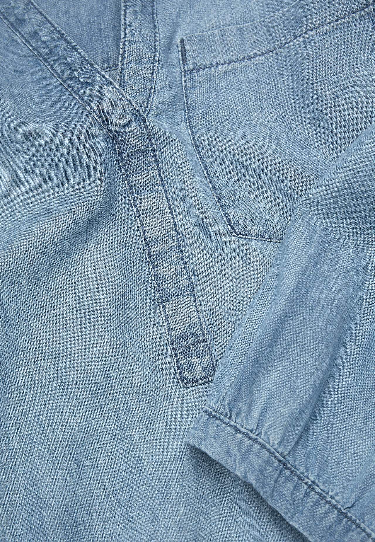 Bluzka z denimu z kieszenią na piersi