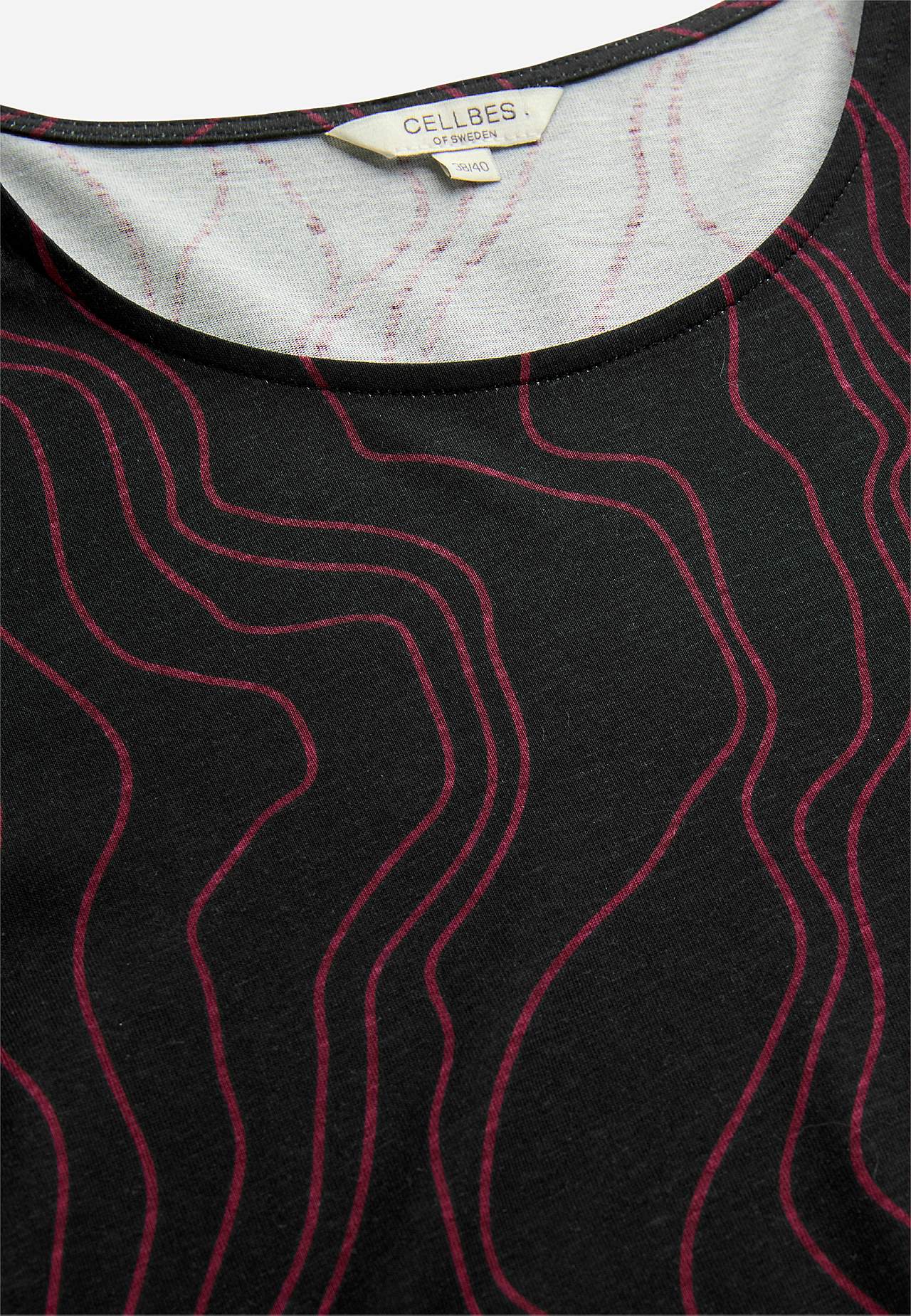 Wzorzysta tunika z dżerseju z kieszeniami