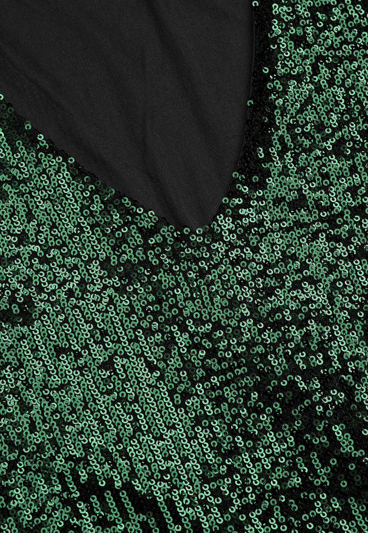 Sukienka z cekinami z dekoltem w serek