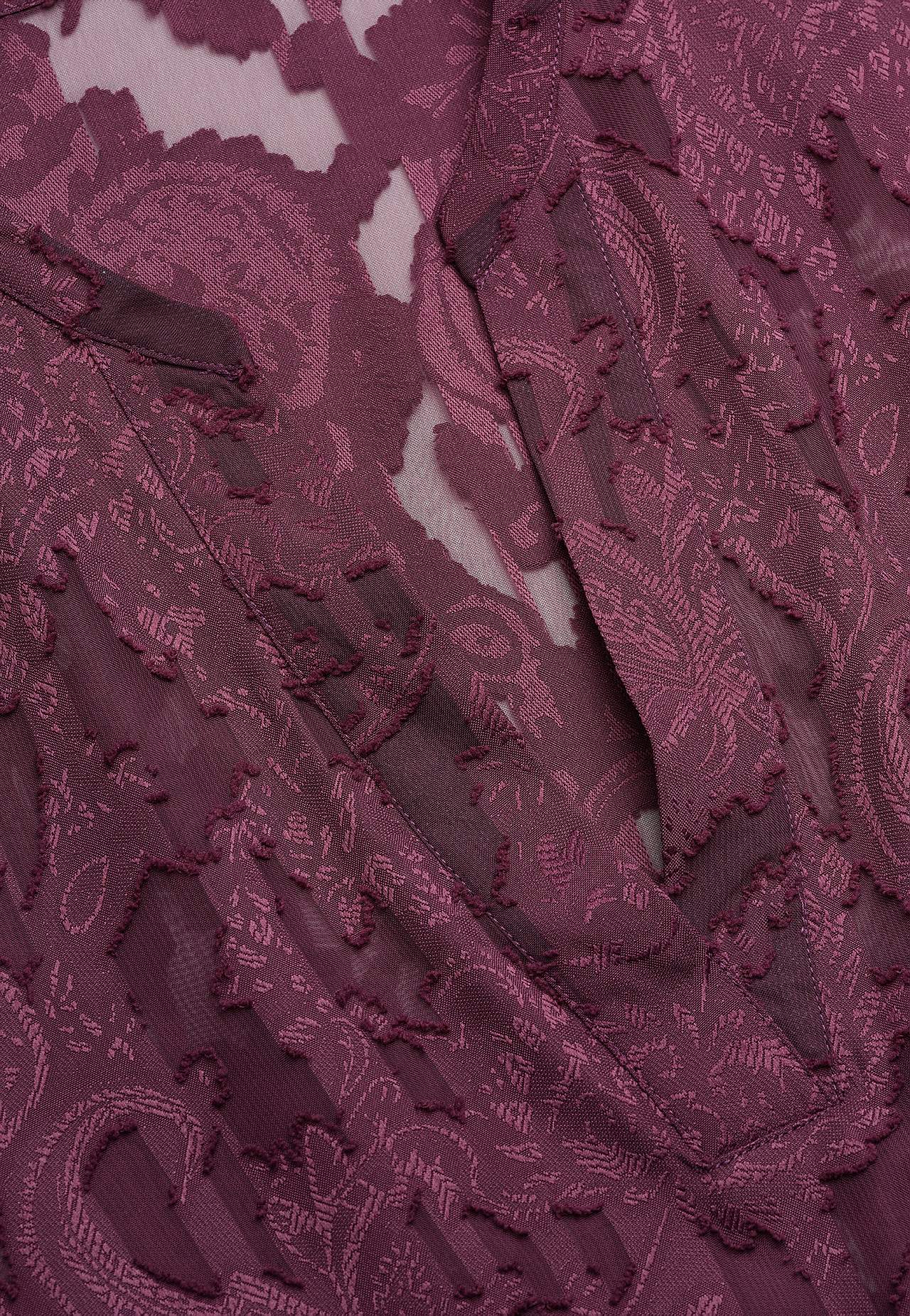 Transparentna bluzka z tkaniny żakardowej