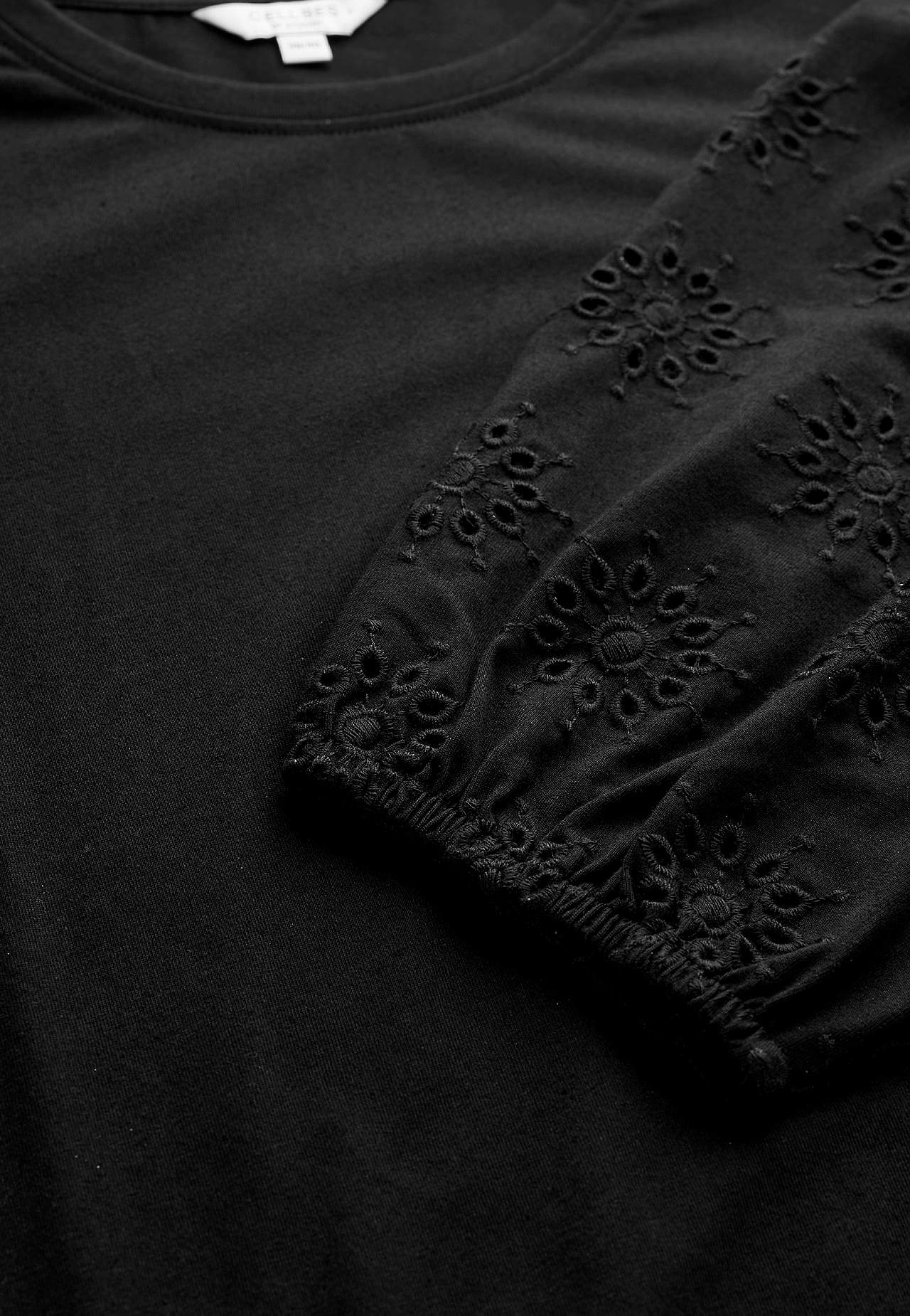 Tunika z dżerseju z haftowanymi rękawami