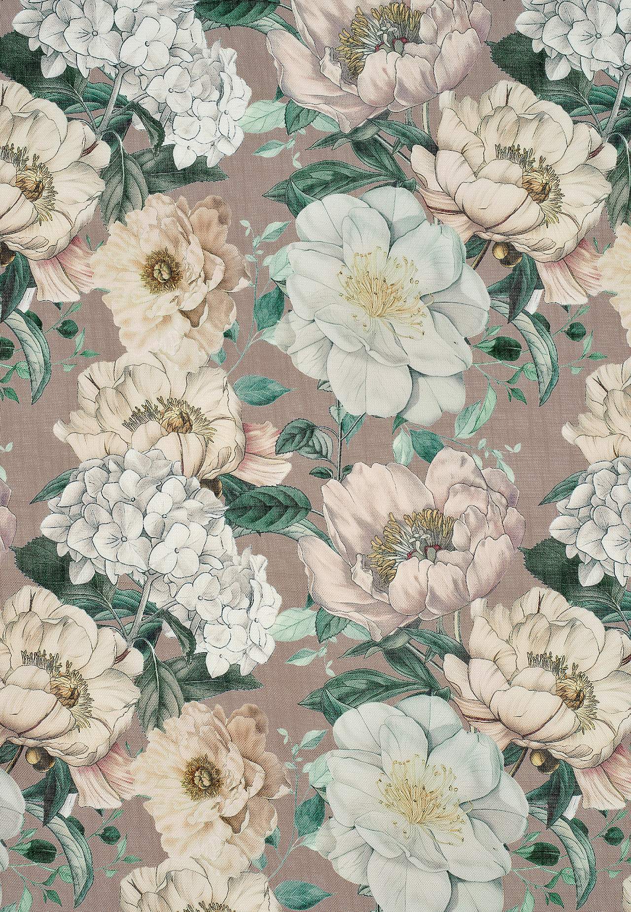 Lambrekin regulowany na taśmie z tunelem z dużymi kwiatami