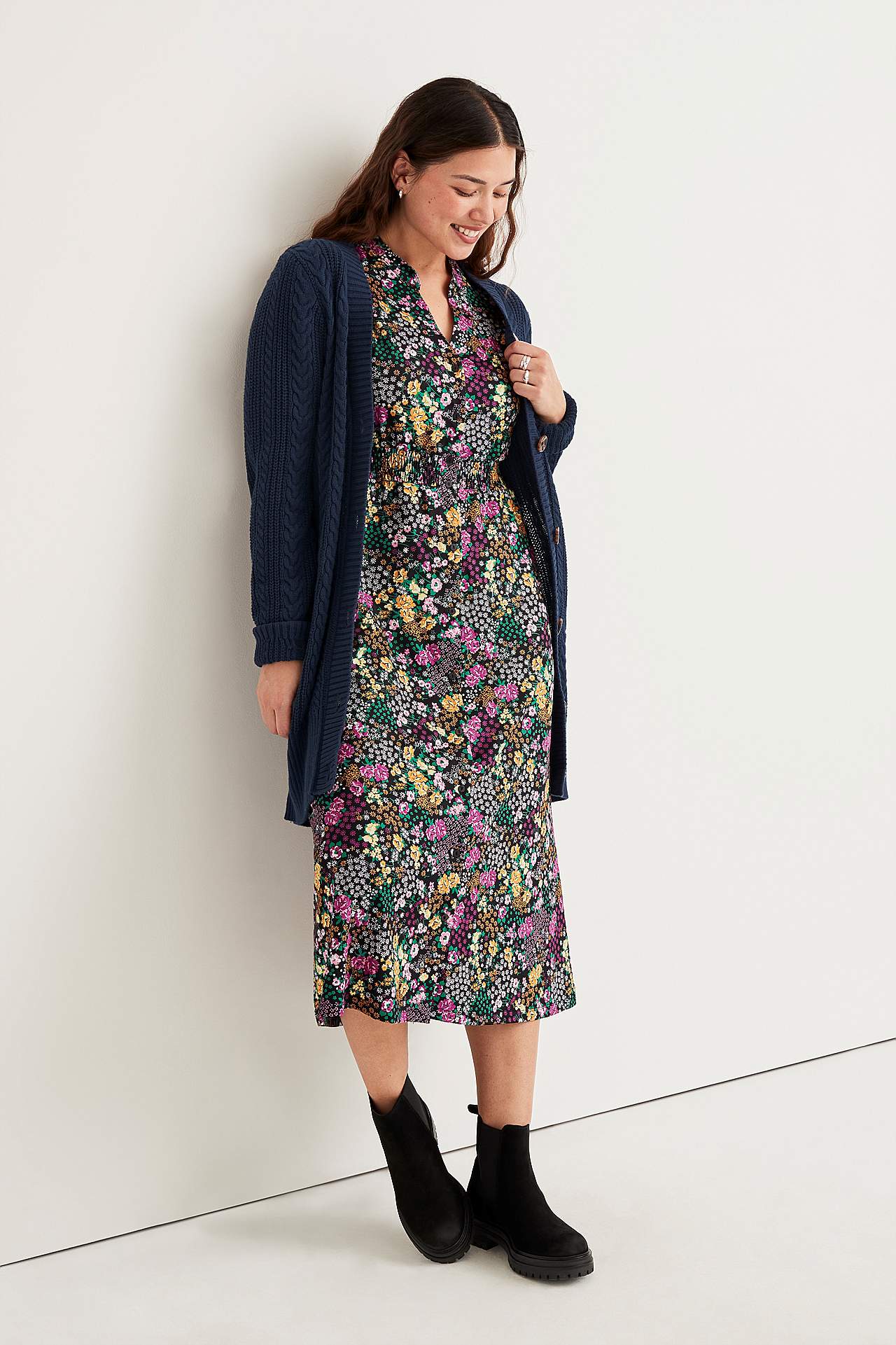 Wzorzysta dżersejowa sukienka