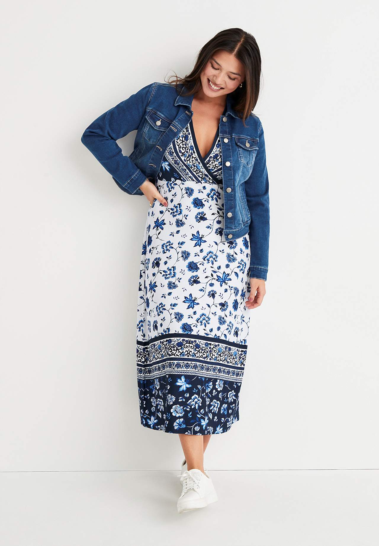 Wzorzysta dżersejowa sukienka