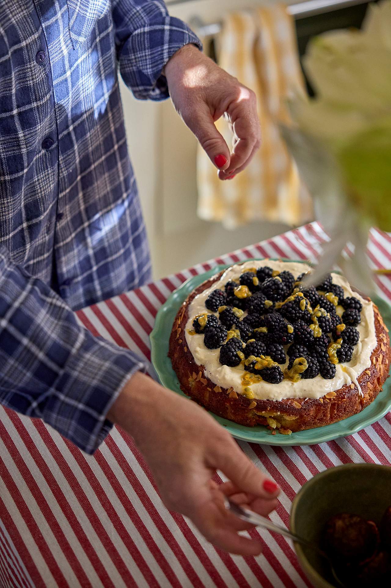 Tkany i pasiasty obrus