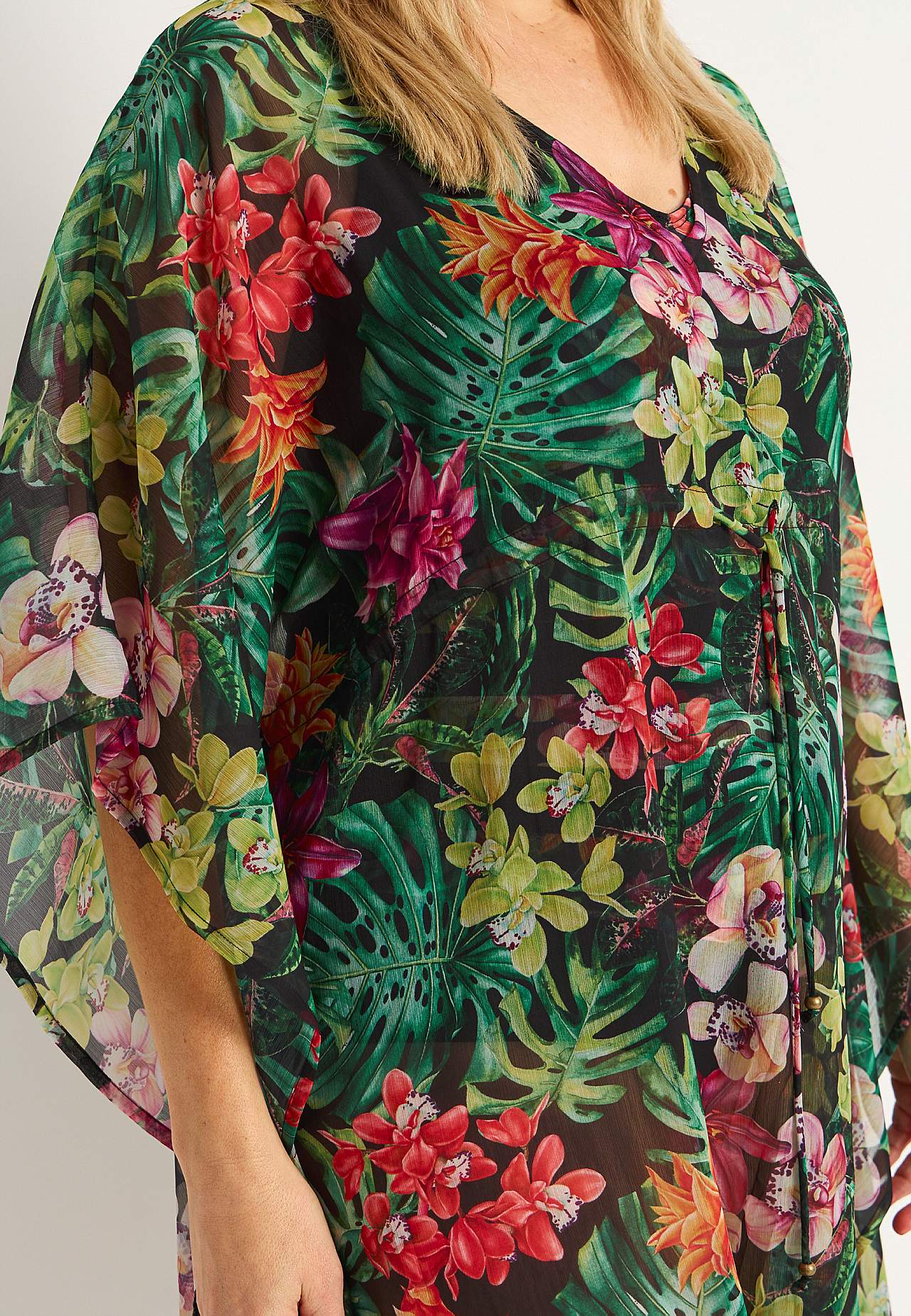 Wzorzysty kaftan na plażę