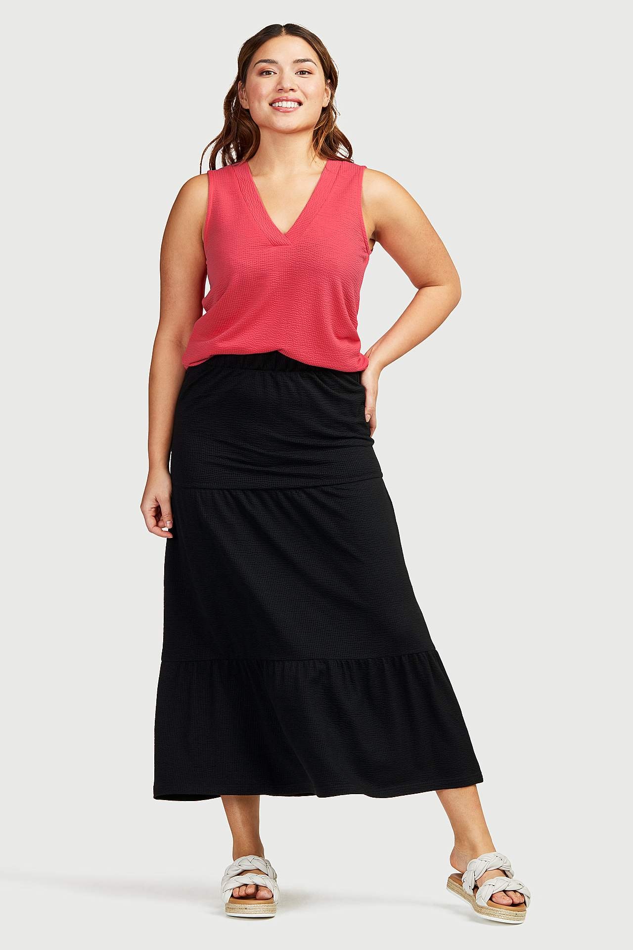 Top z dżerseju bez rękawów