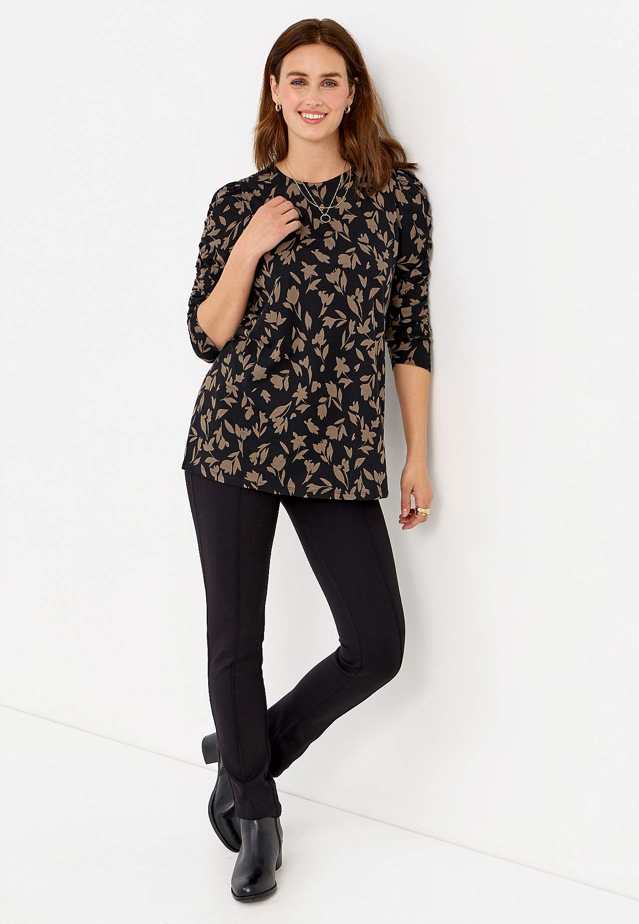 Wzorzysta tunika z dżerseju