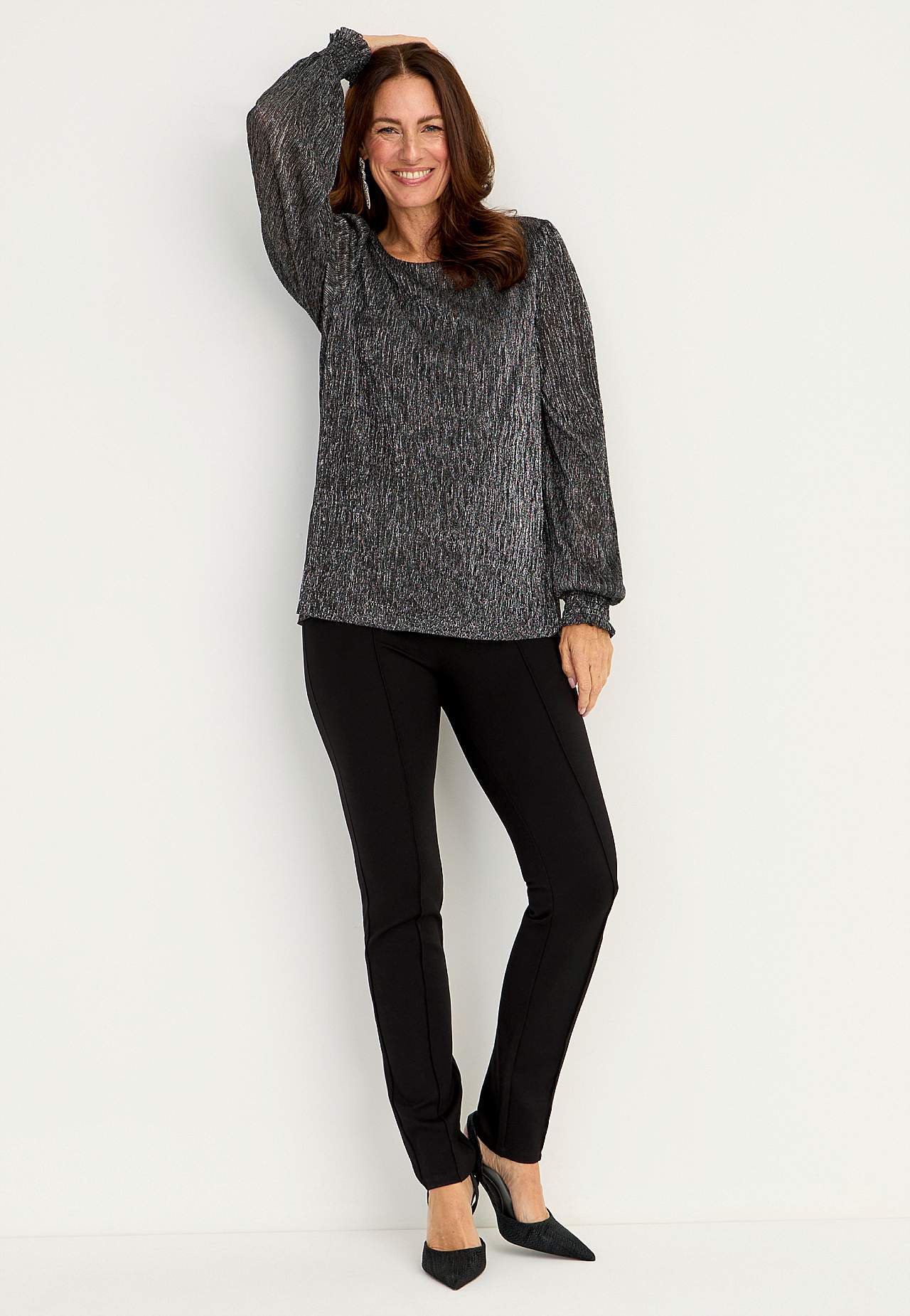 Błyszczący top imprezowy