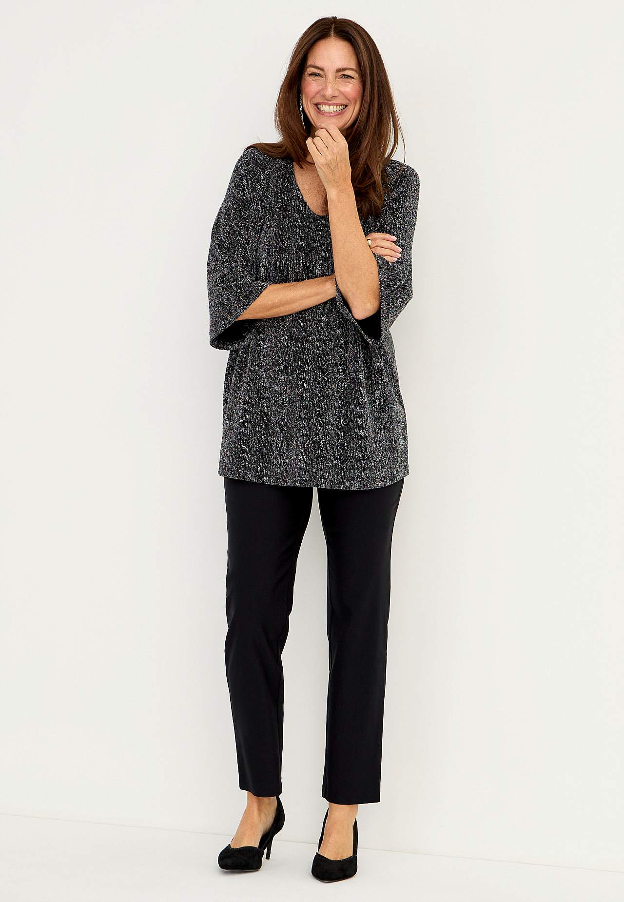 Tunika na imprezę z błyszczącymi nitkami