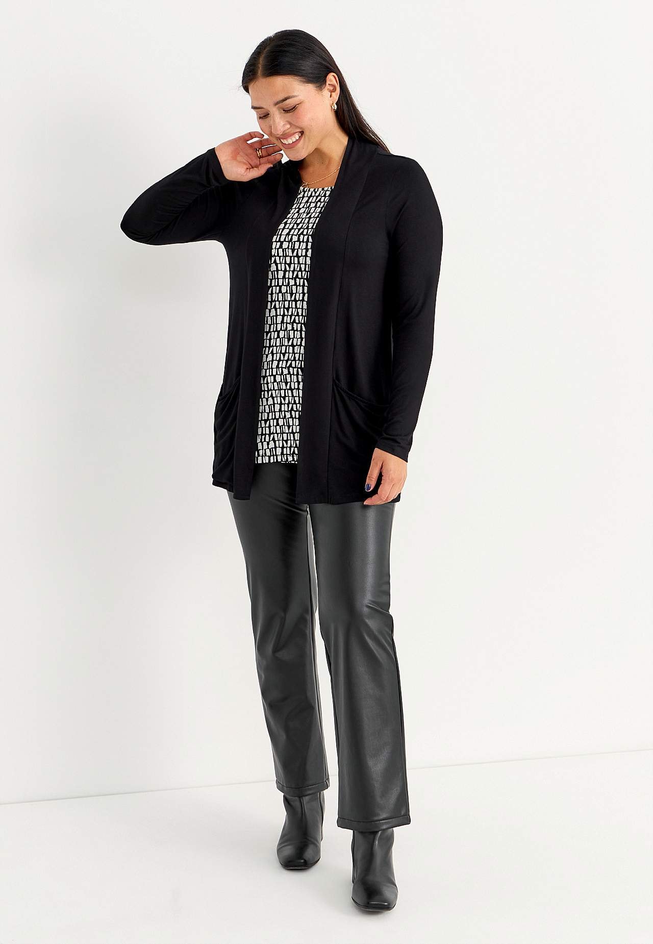 Powlekane legginsy z rozszerzanymi nagawkami