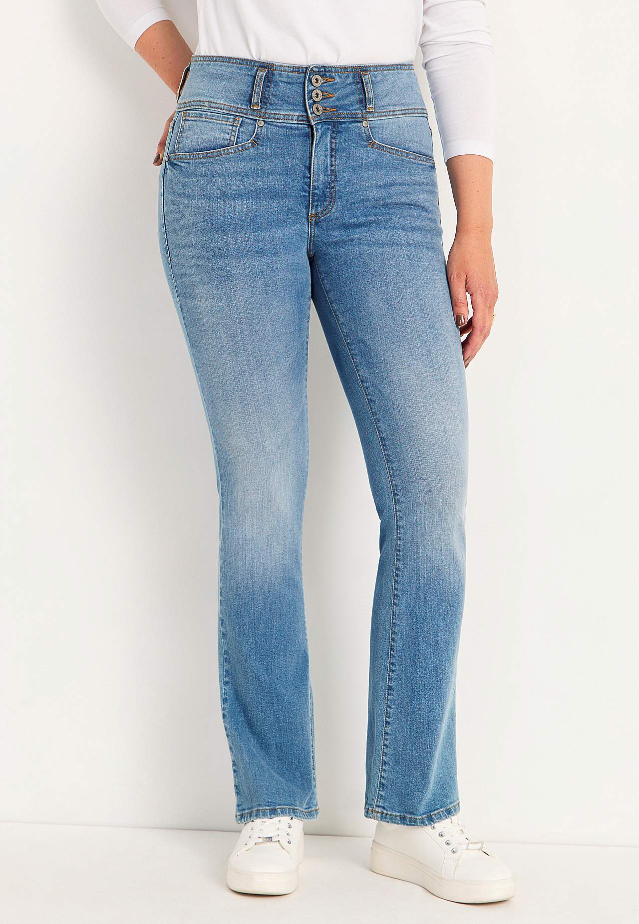 Jeansy bootcut z wysokim stanem