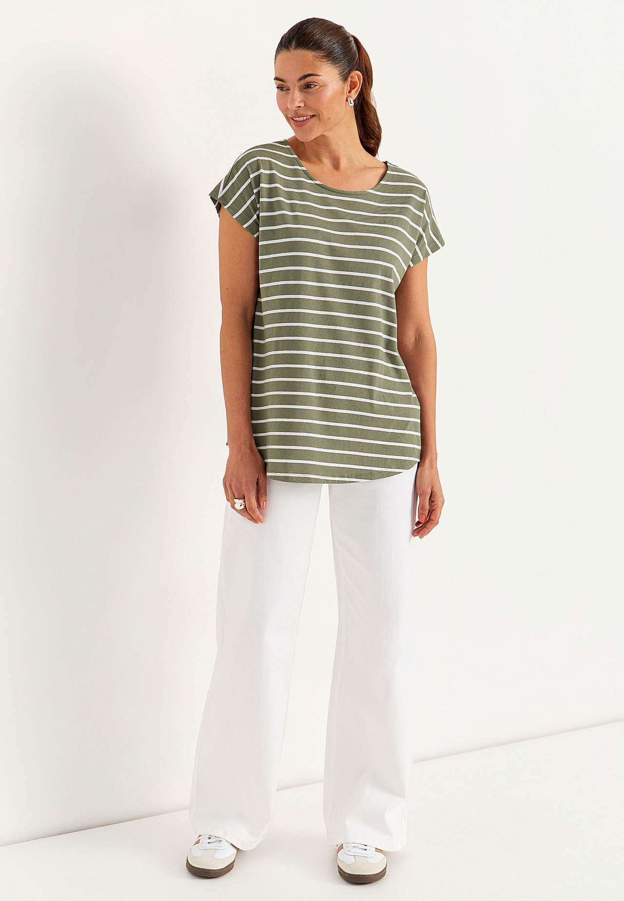 Topy z dżerseju z kapturkowymi rękawami 2 sztuki