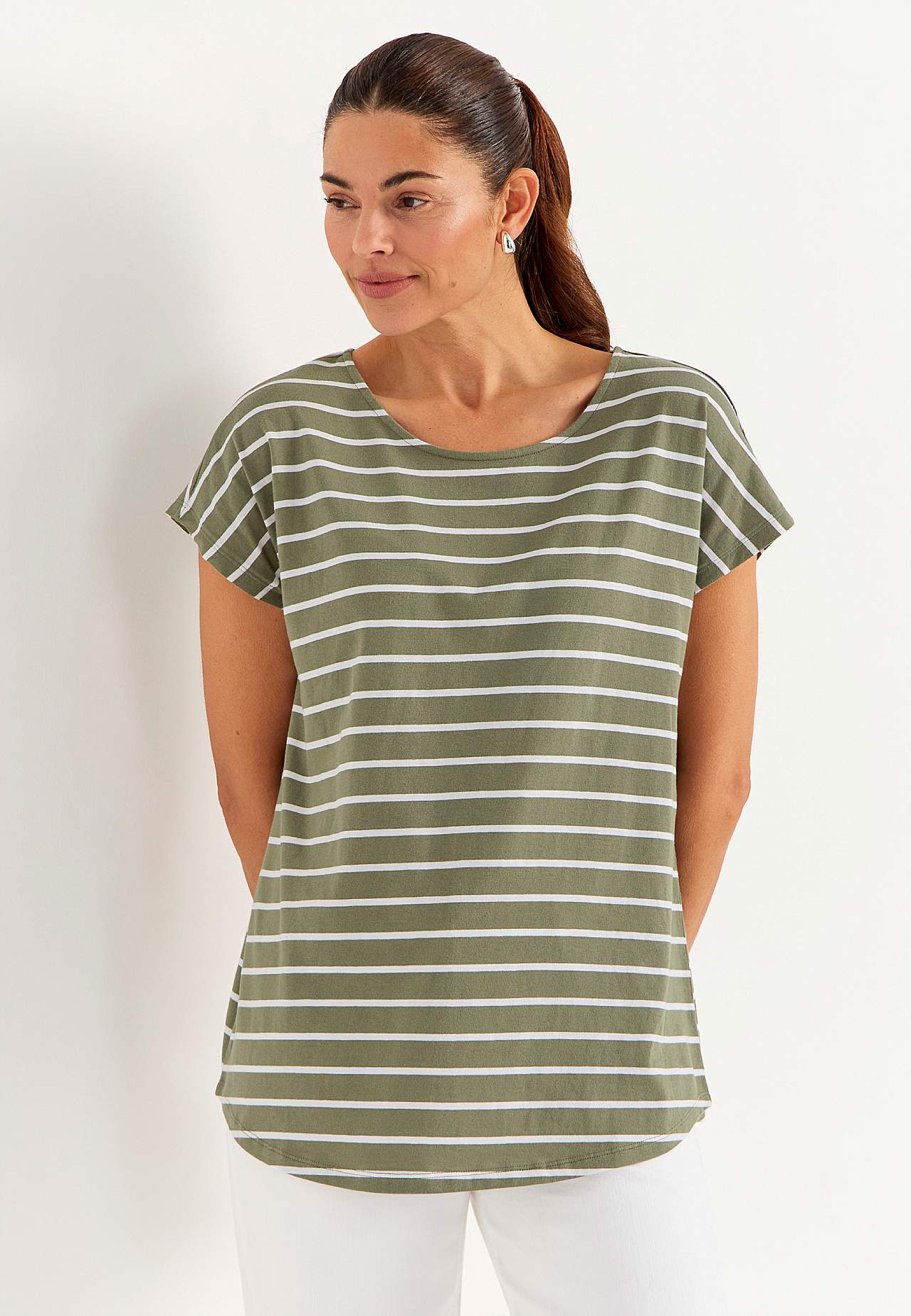 Topy z dżerseju z kapturkowymi rękawami 2 sztuki