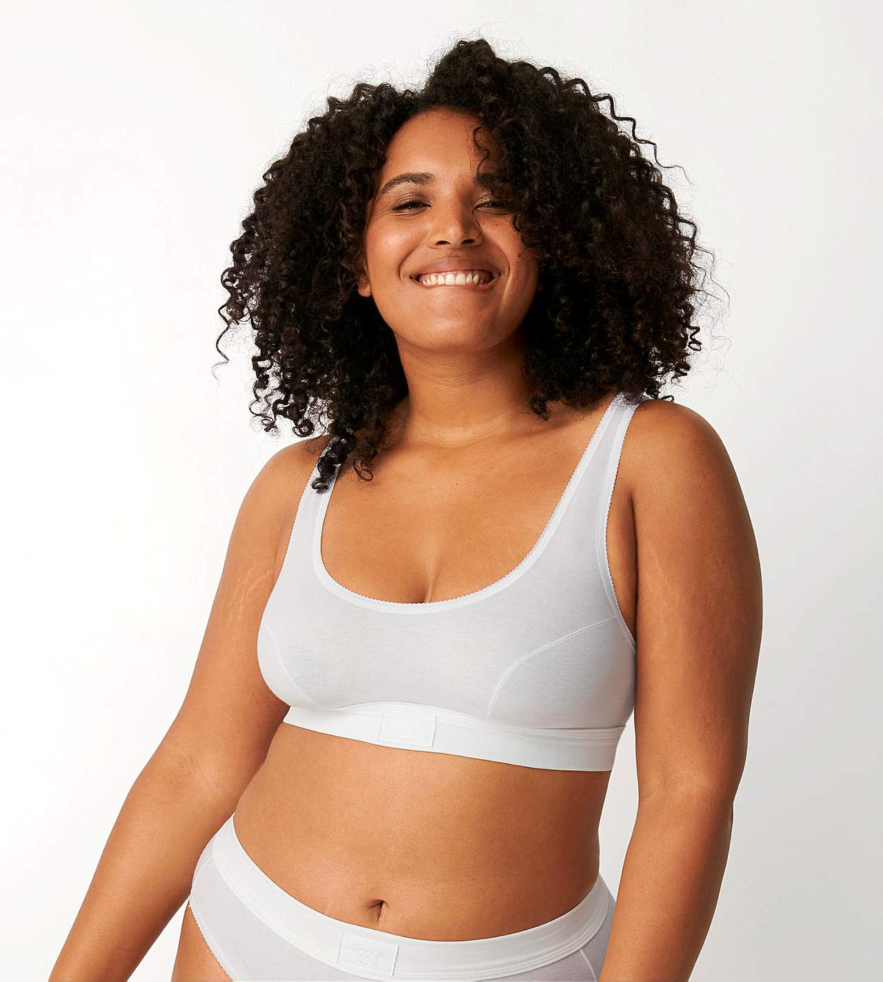 Miękki biustonosz typu top z bawełny Double Comfort