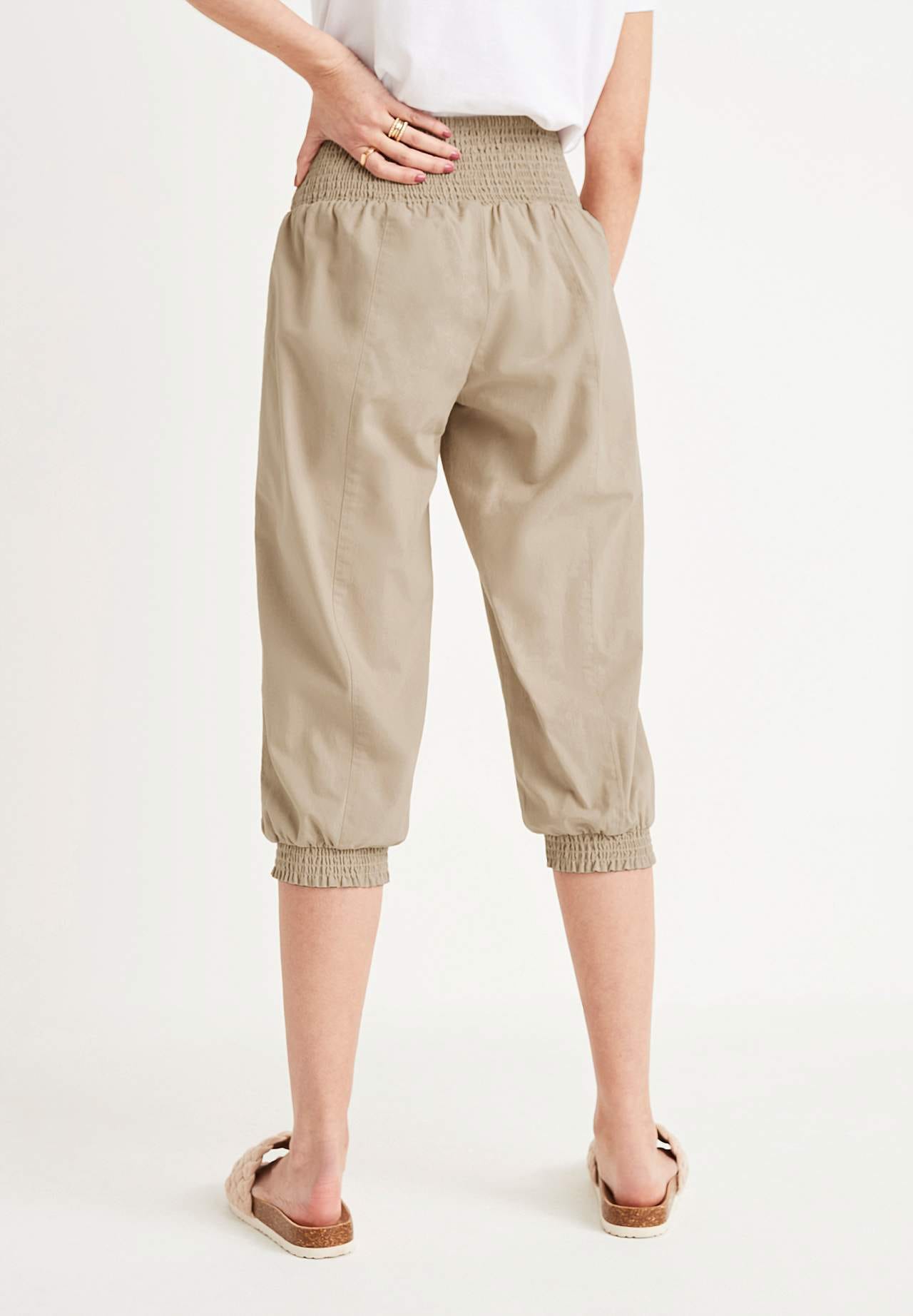 Tkane spodnie capri Nellie
