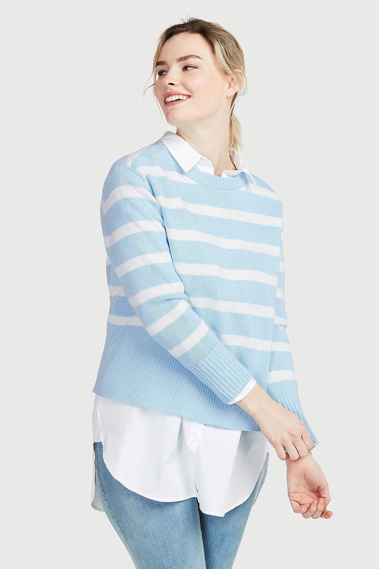 Pasiasty i krótki sweter Filippa