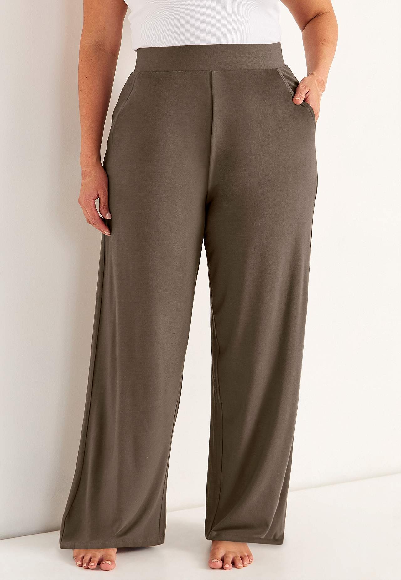 Szerokie spodnie z dżerseju