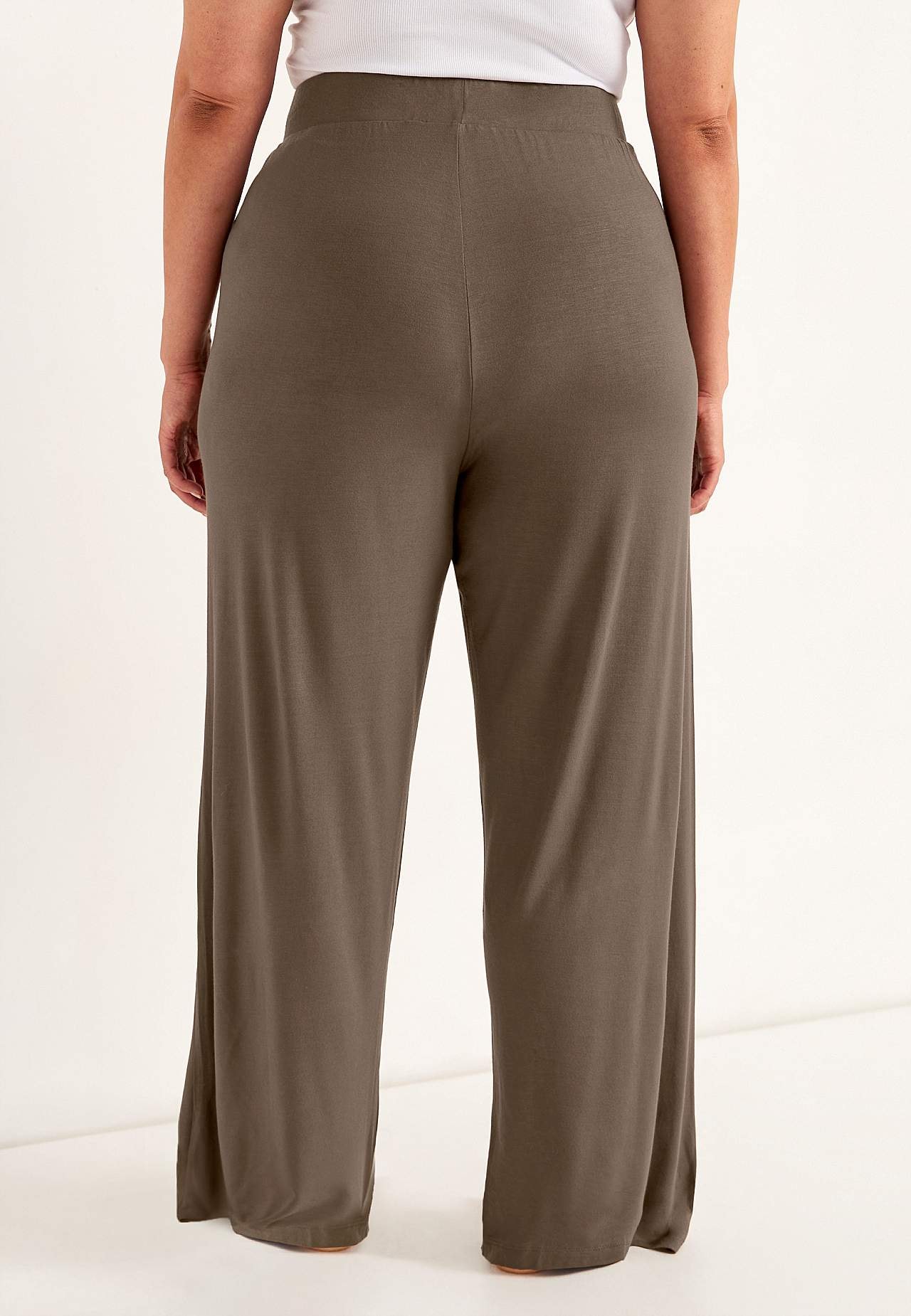 Szerokie spodnie z dżerseju