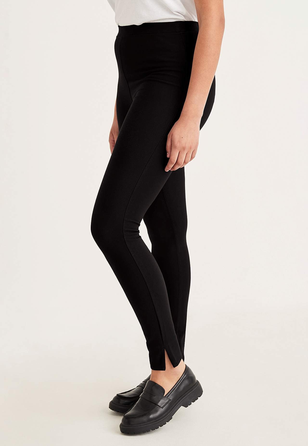 Legginsy z dżerseju z elastyczną tkaniną diagonalną