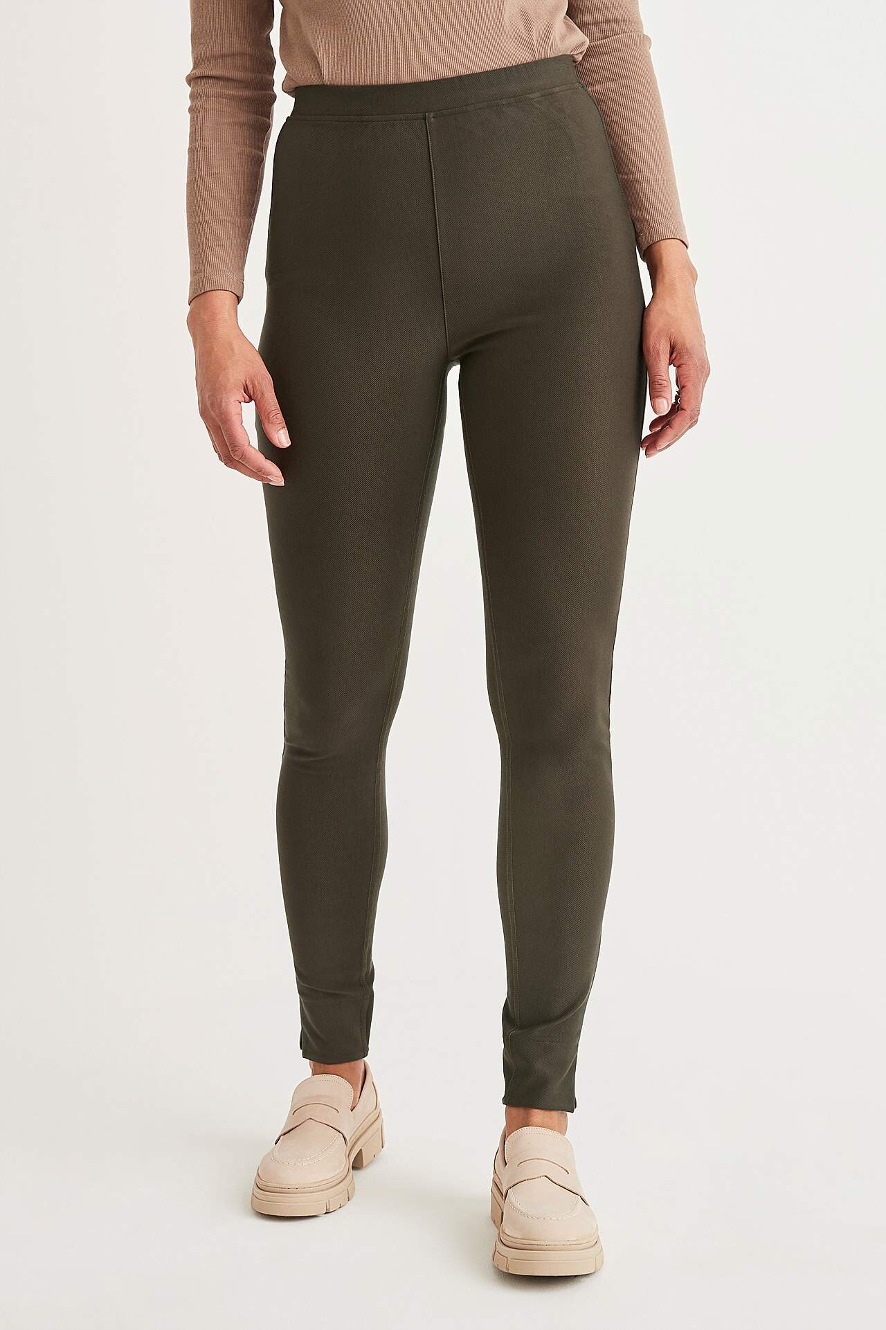 Legginsy z dżerseju z elastyczną tkaniną diagonalną