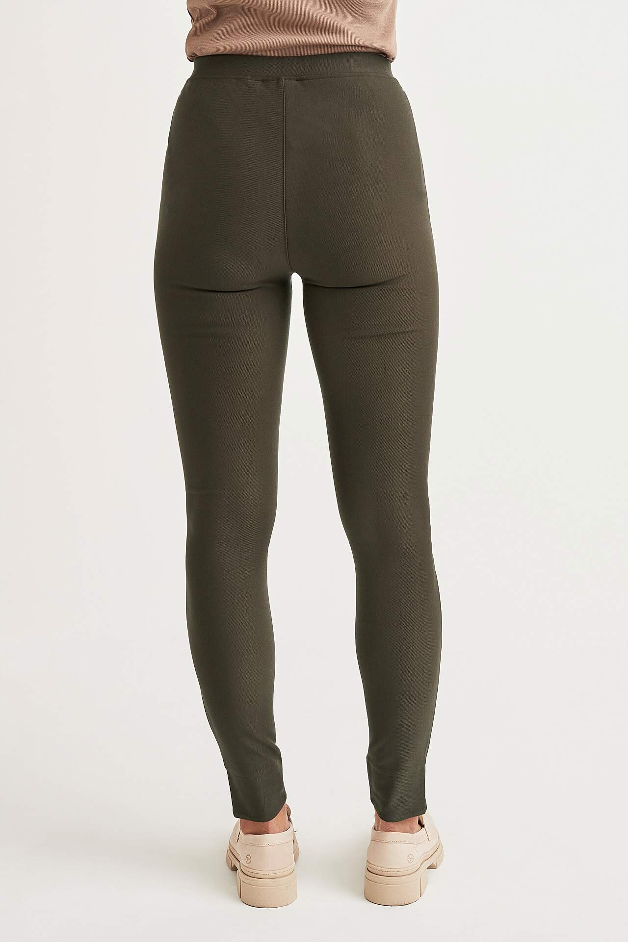 Legginsy z dżerseju z elastyczną tkaniną diagonalną