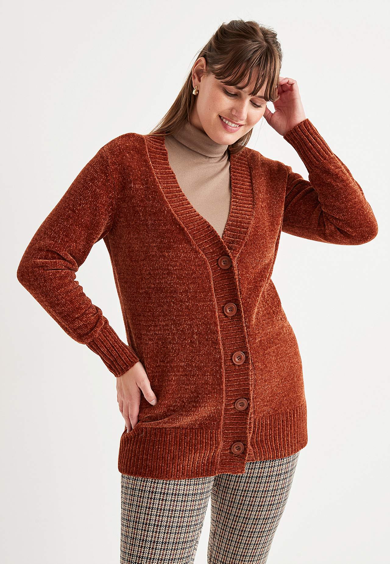 Rozpinany sweter z kordonka Camilla