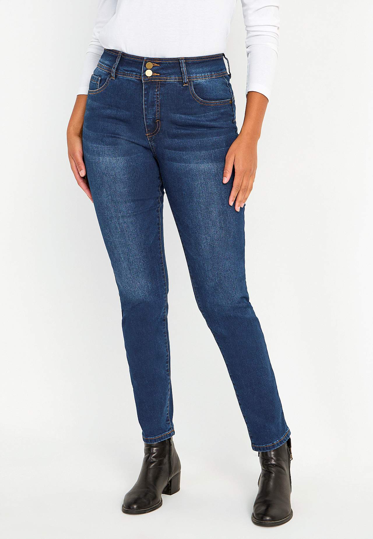 Jeansy modelujące ze stretchem