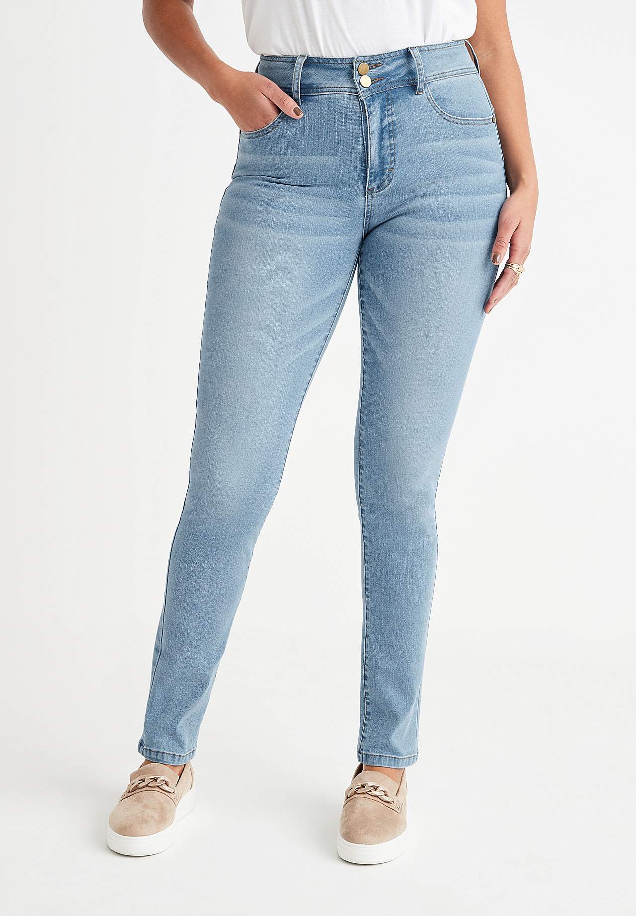 Jeansy modelujące ze stretchem