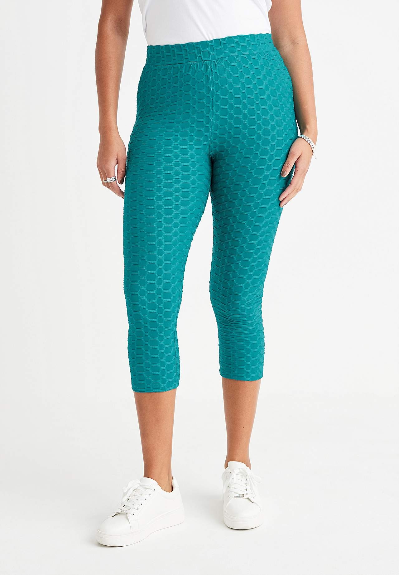 Legginsy rybaczki z wzorem strukturalnym