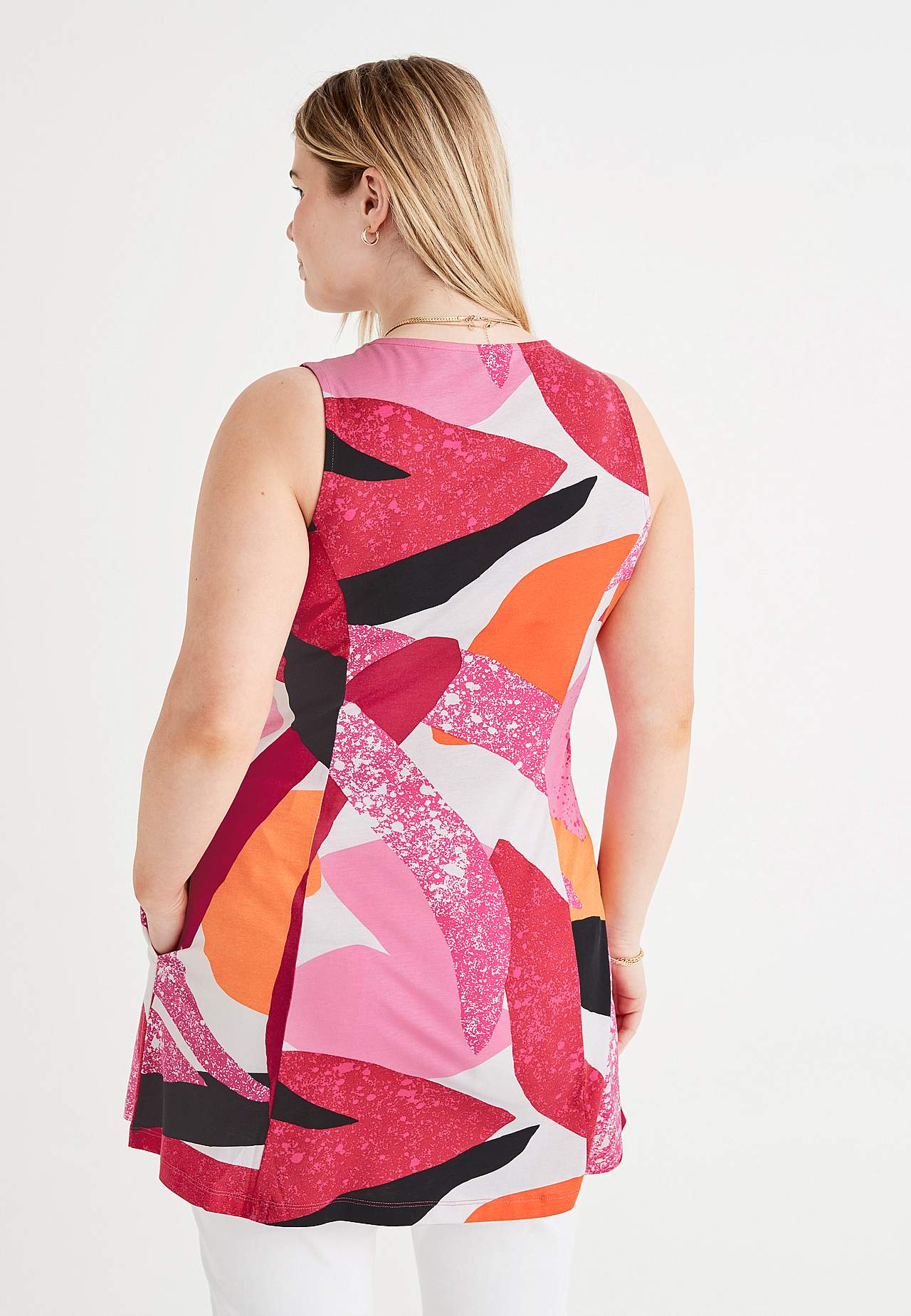 Tunika bez rękawów z kieszeniami