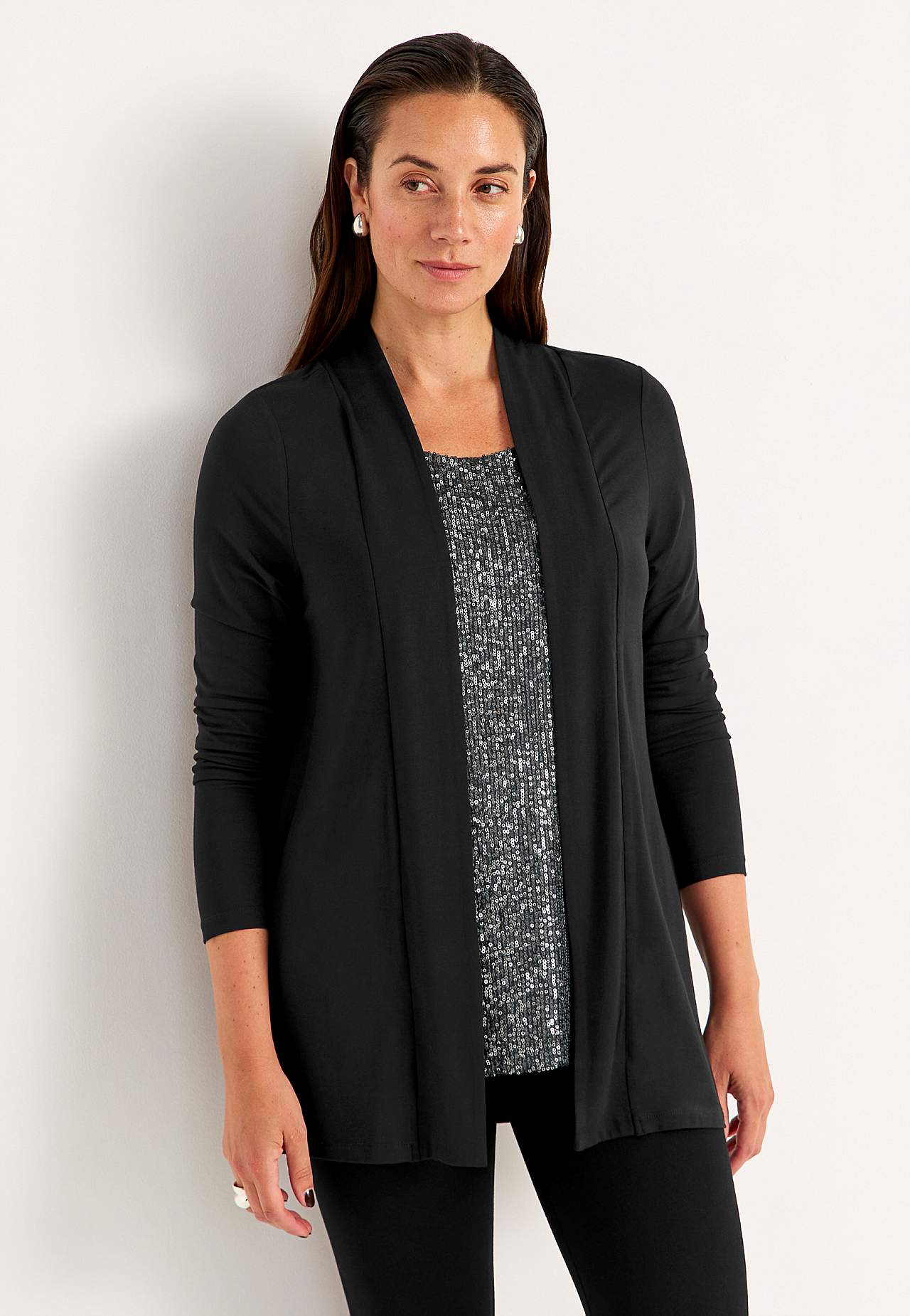 Bluzka 2 w 1 z długim rękawem z cekinami