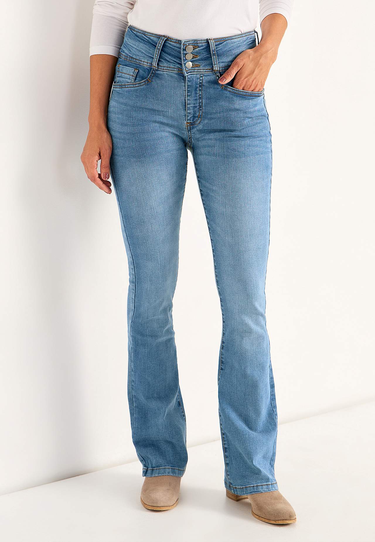 Jeansy bootcut z wysokim stanem Jennifer