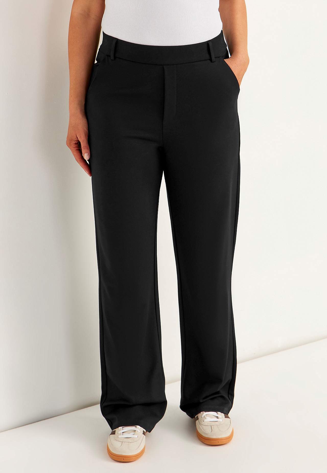 Szerokie spodnie z dżerseju z kieszeniami Lisa