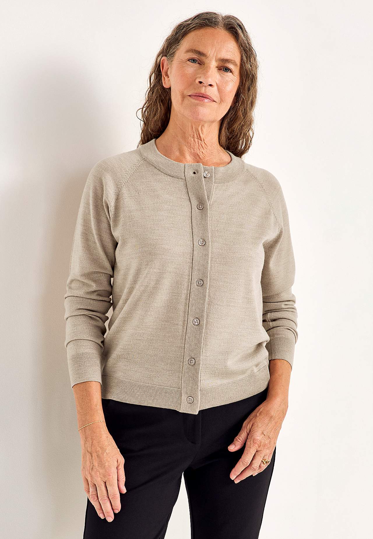 Rozpinany Premium sweter z wełny z merynosów