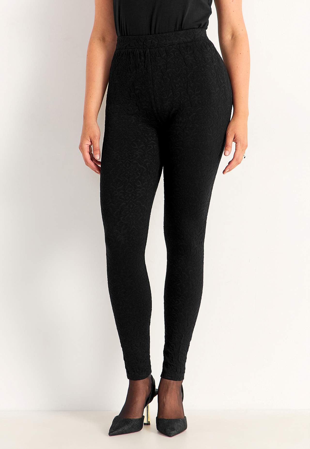 Legginsy z wzorem strukturalnym