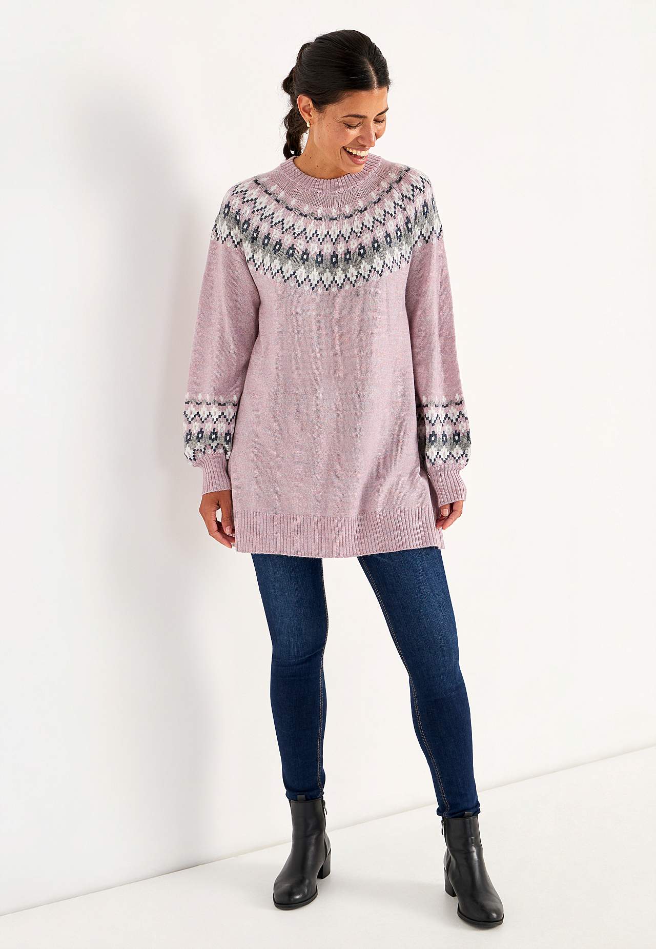 Dzianinowy sweter we wzorze żakardowym