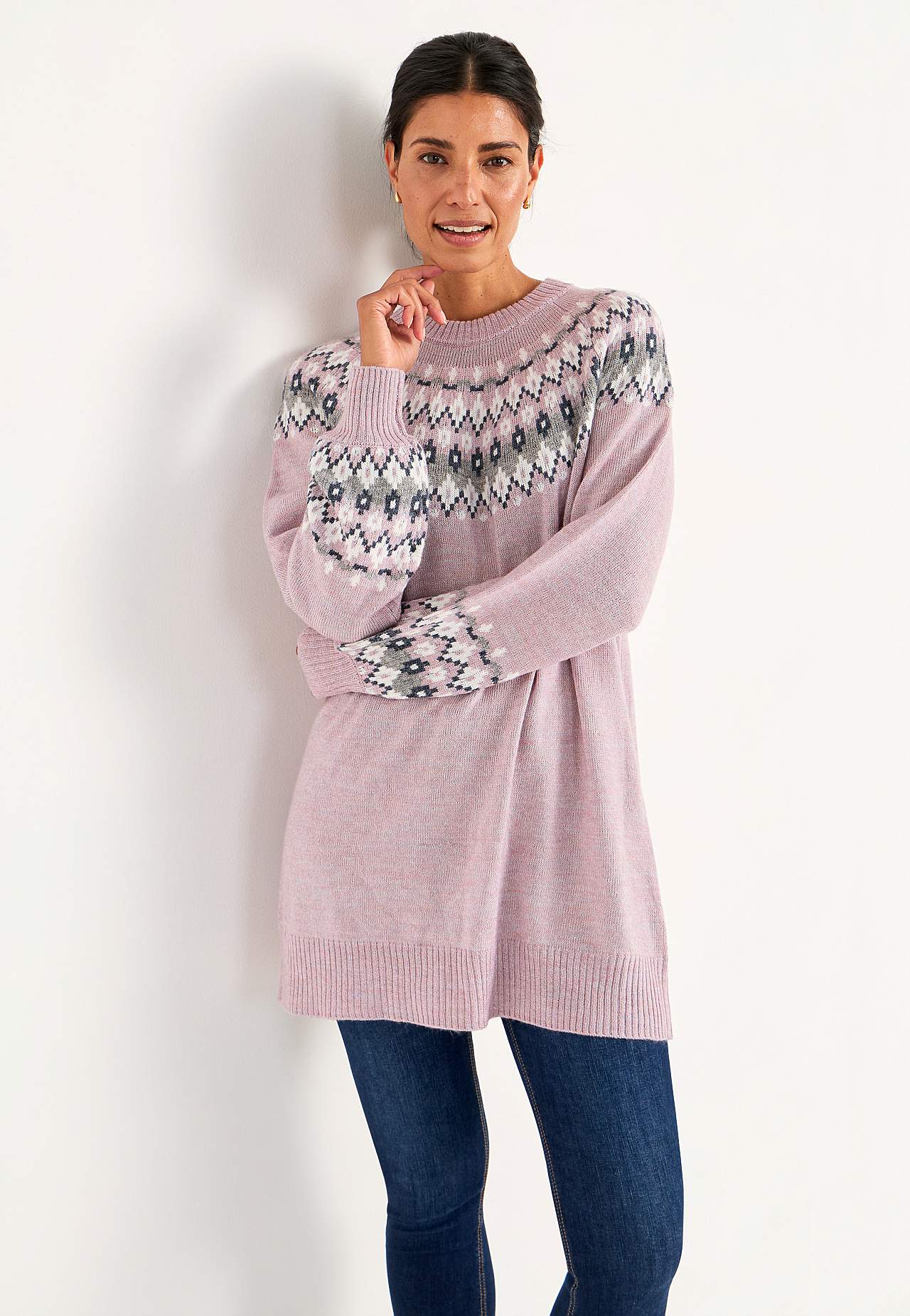 Dzianinowy sweter we wzorze żakardowym