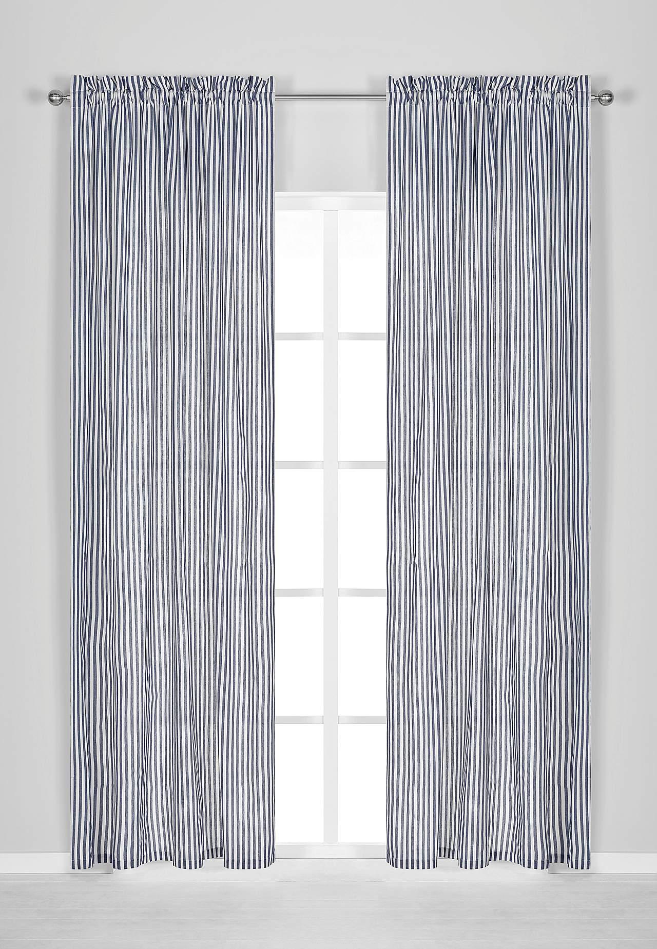 Tkane i pasiaste zasłony panelowe 2 sztuki