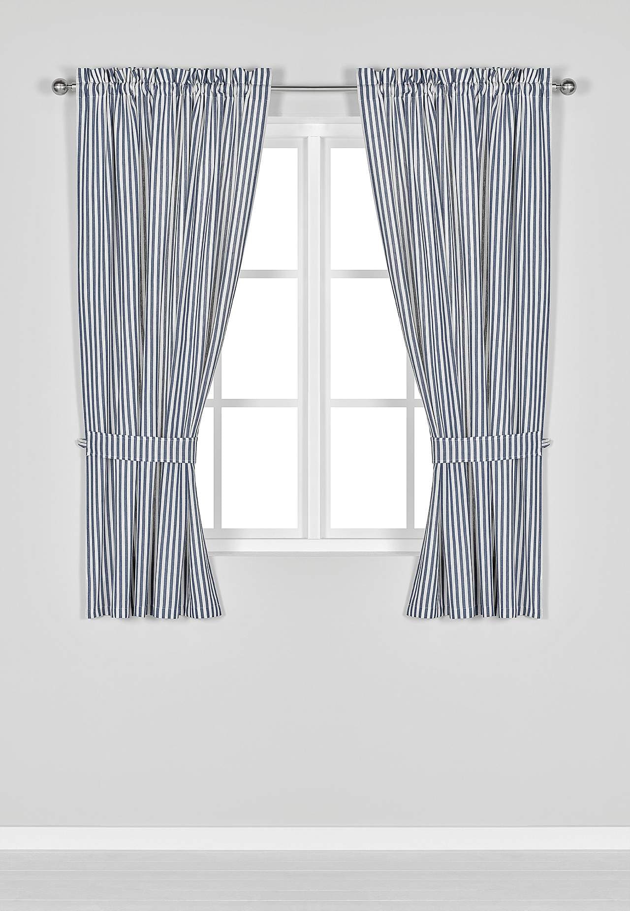 Tkane i pasiaste zasłony panelowe 2 sztuki