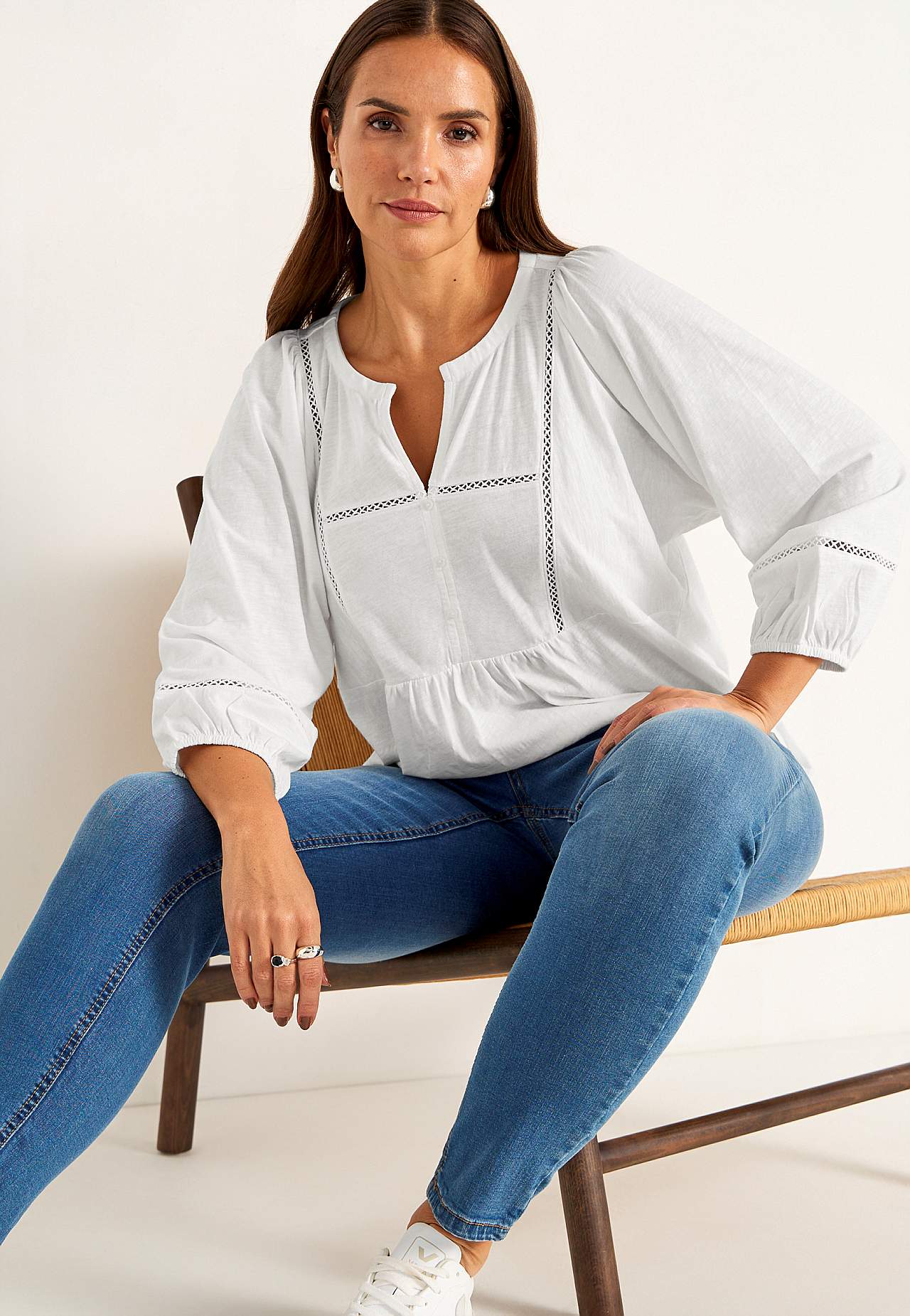 Top z dżerseju ze stylem boho