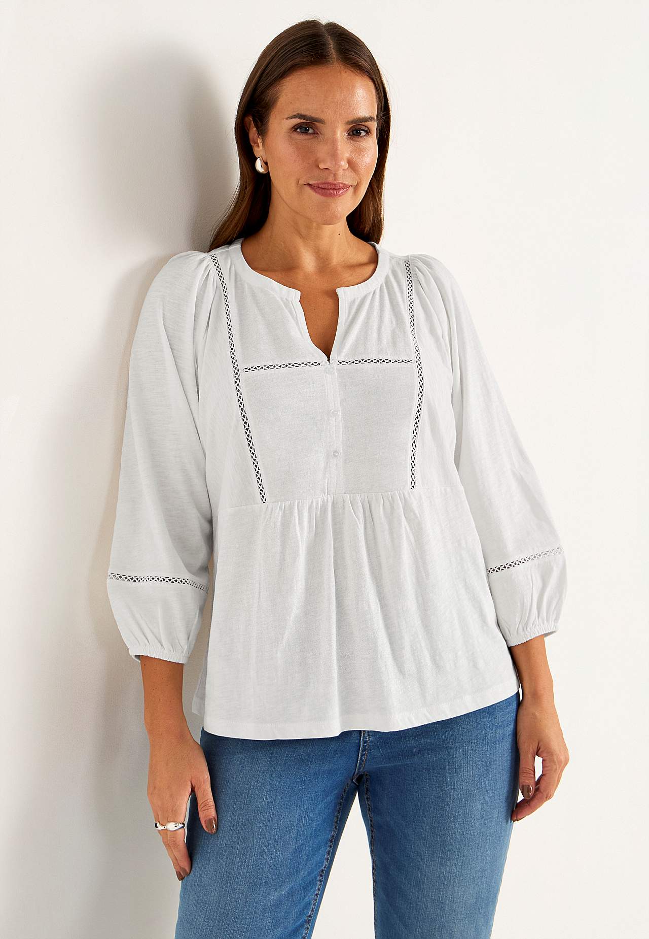 Top z dżerseju ze stylem boho