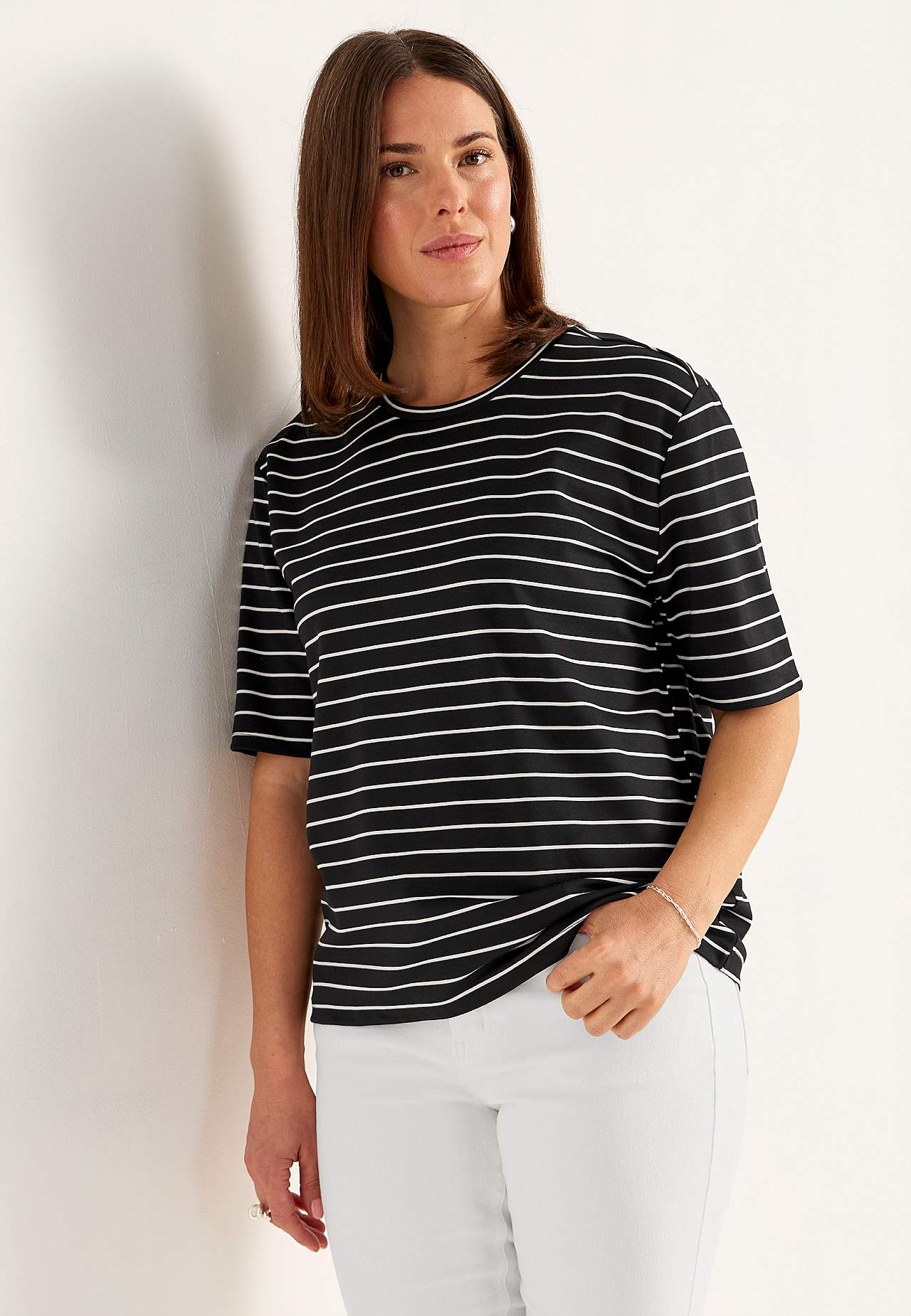 T-shirt z trudnego trykotu