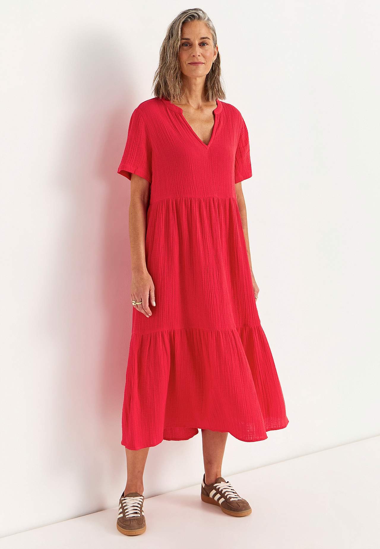 Sukienka z pofalowanej bawełny