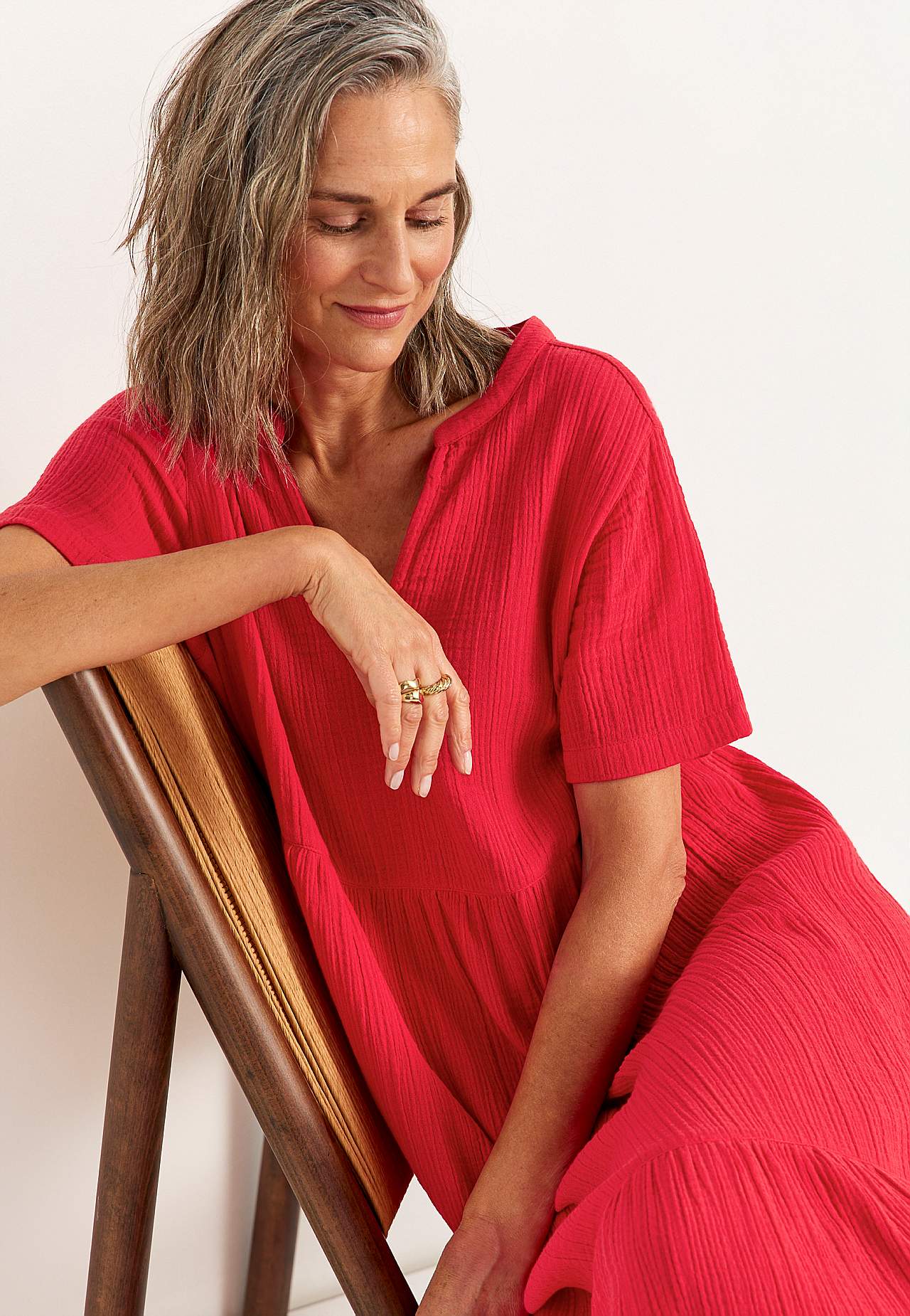 Sukienka z pofalowanej bawełny