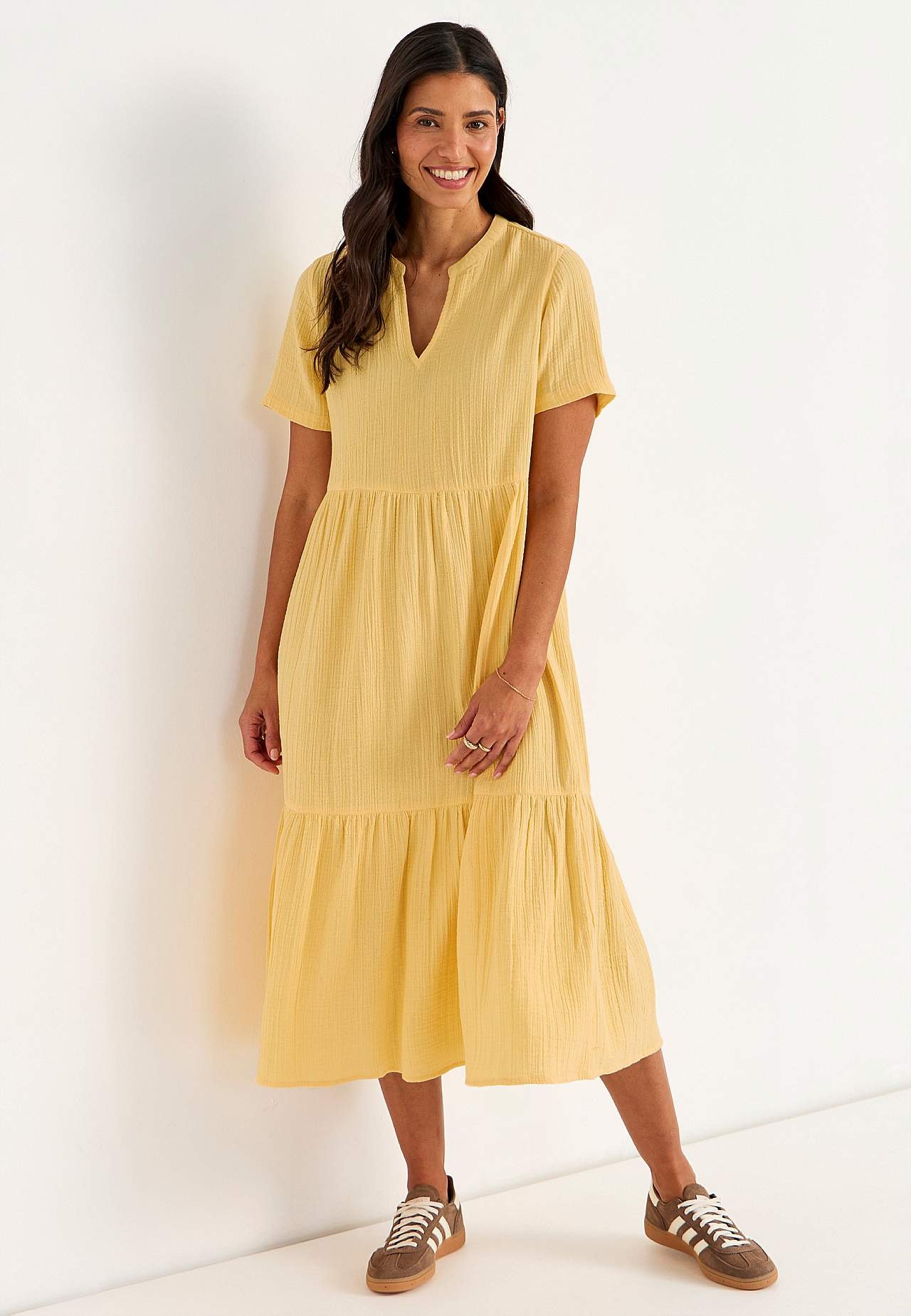 Sukienka z pofalowanej bawełny