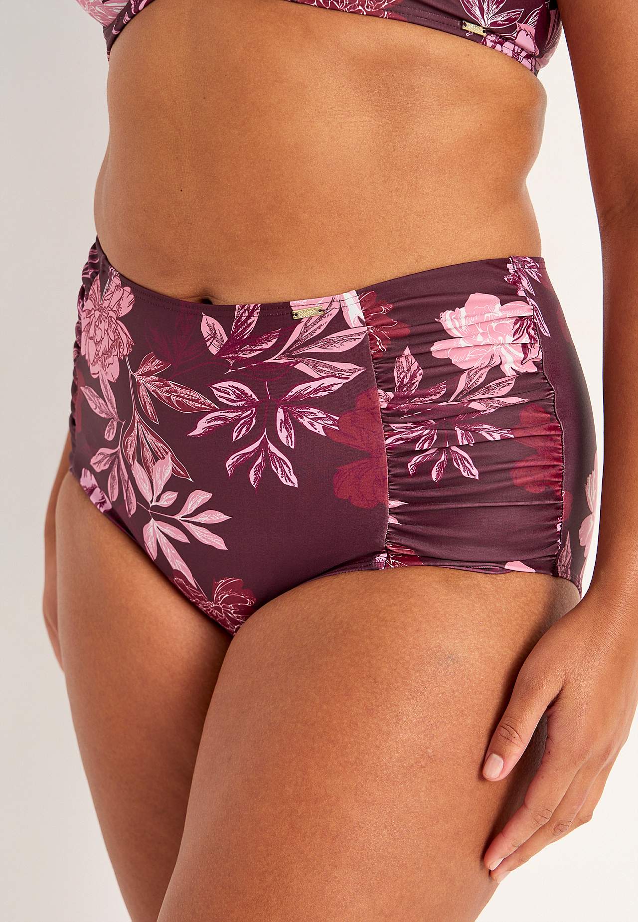 Wzorzysty dół bikini z wysokim stanem