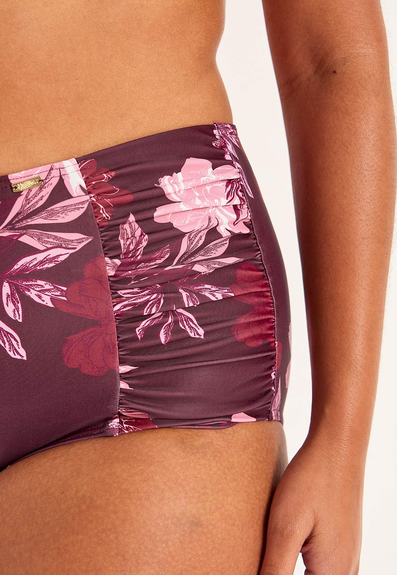 Wzorzysty dół bikini z wysokim stanem